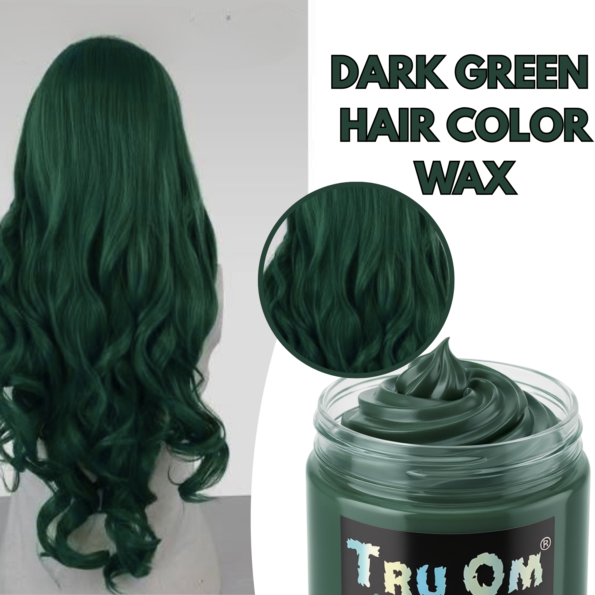 Dark Green Hair Coloring Wax - Image 3
