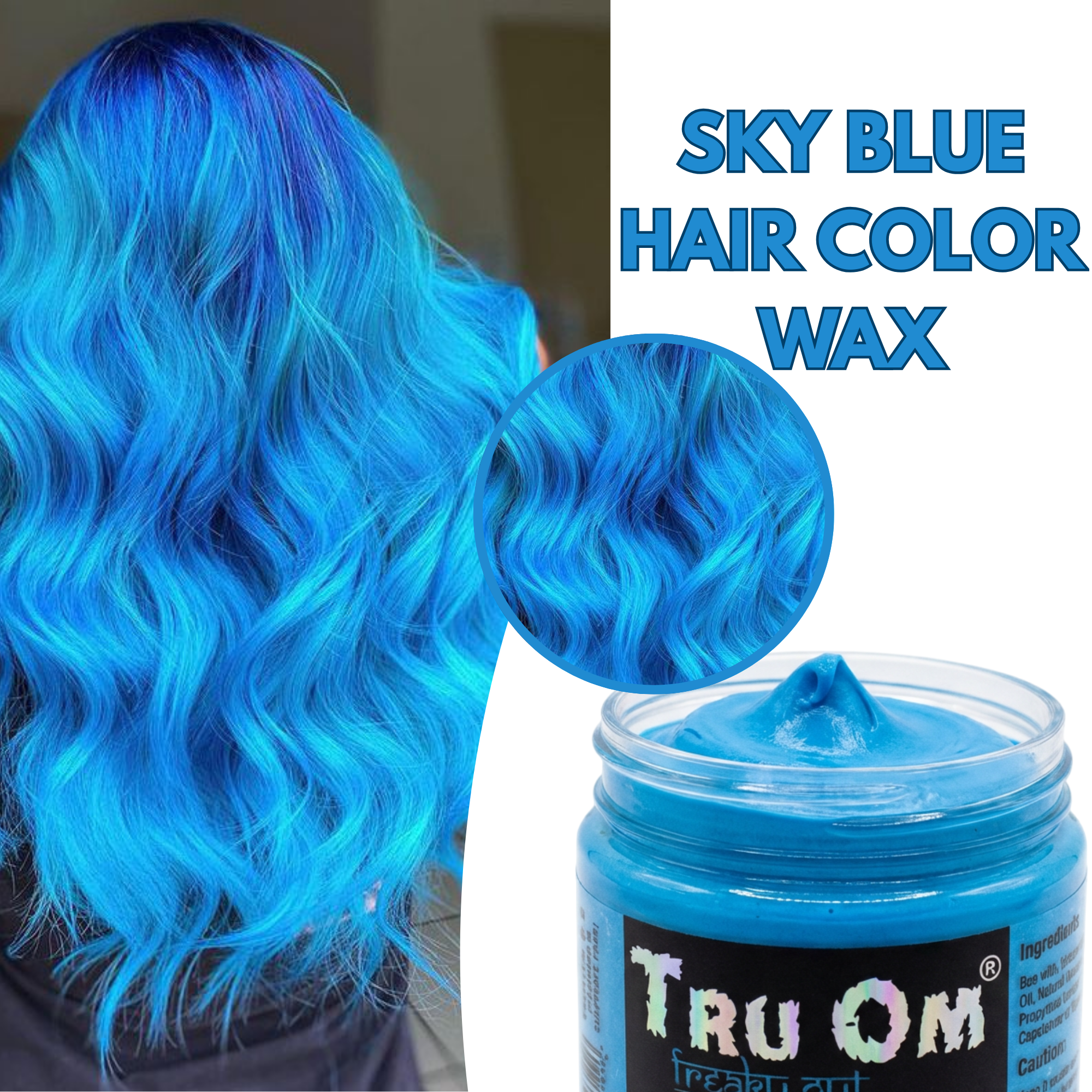 Sky Blue Hair Coloring Wax - Image 3