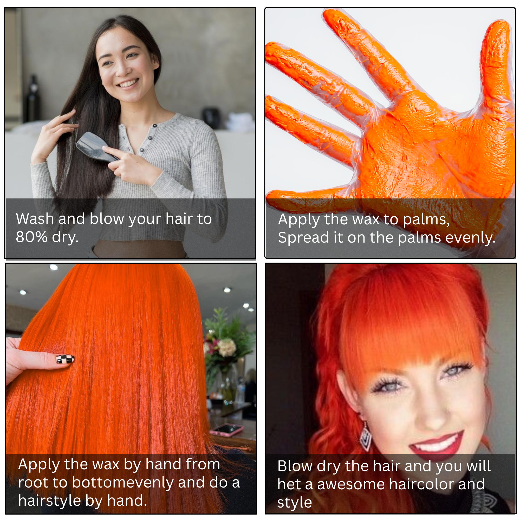 Neon Orange Hair Coloring Wax - Image 4