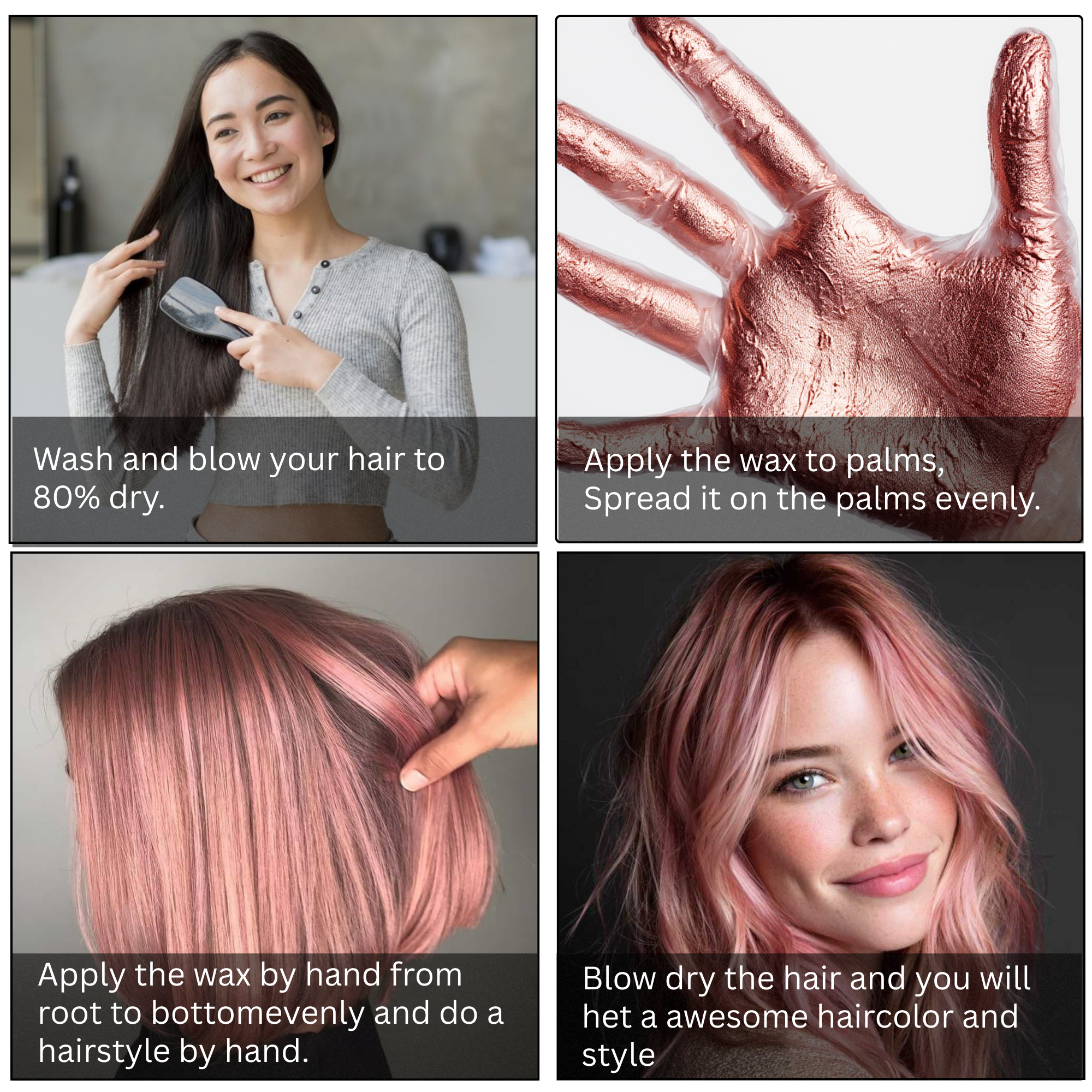 Rose Gold Hair Coloring Wax - Image 4