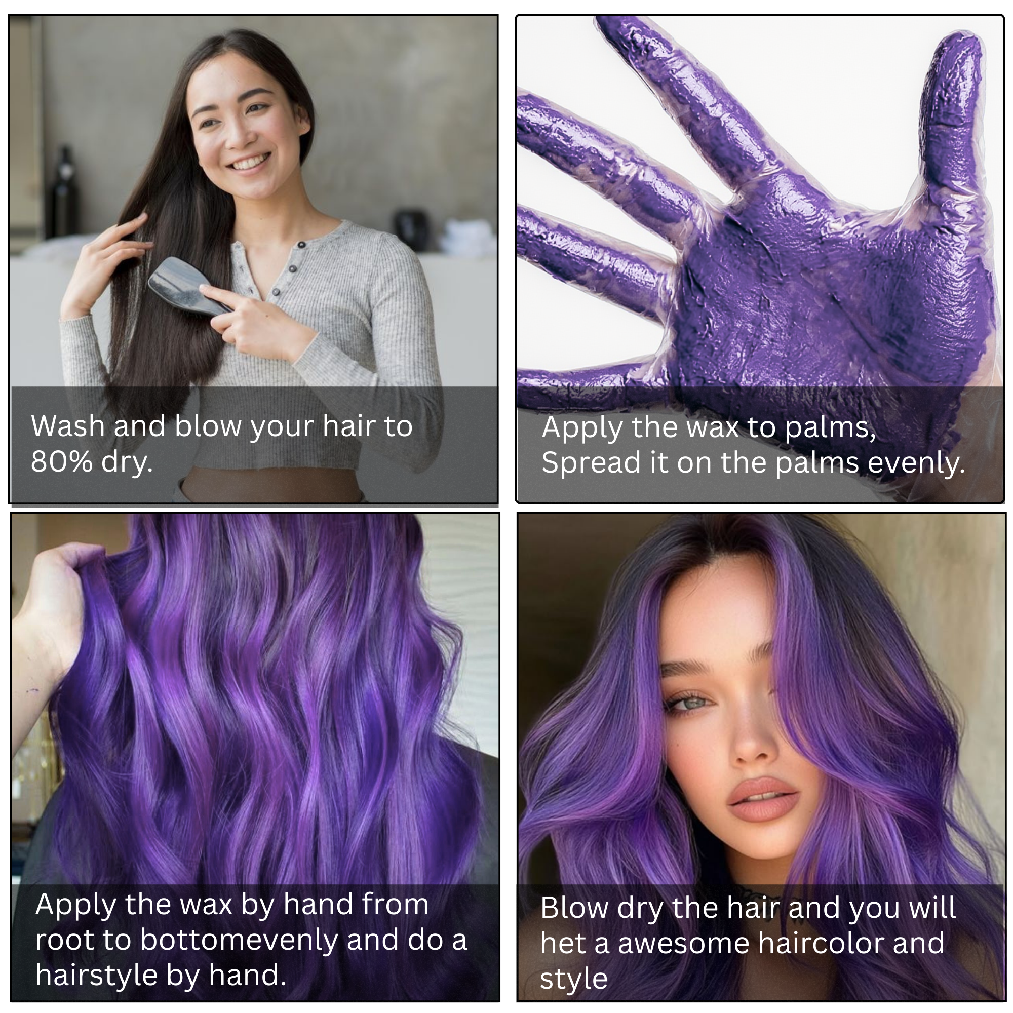Purple Hair Coloring Wax - Image 2