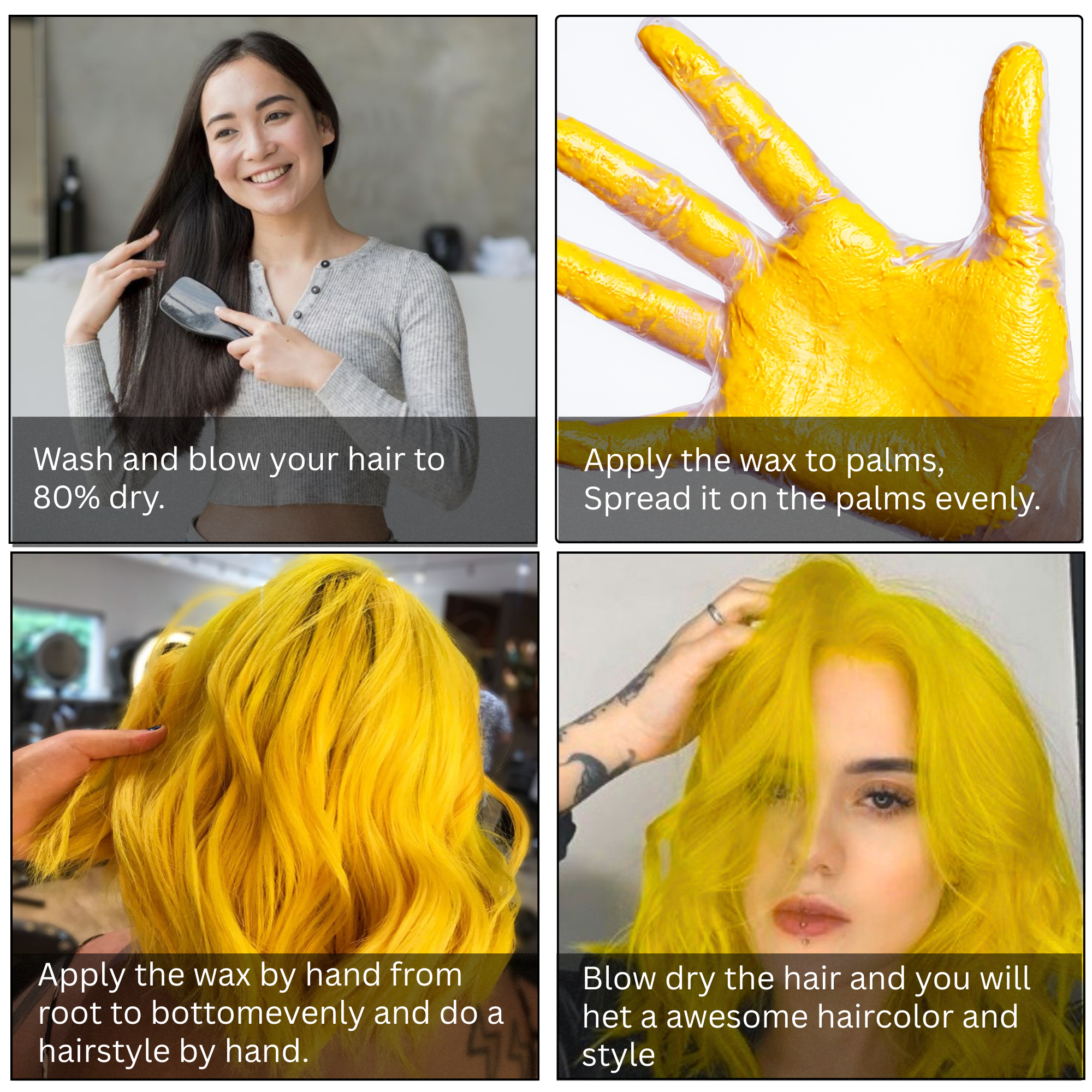 Yellow Hair Coloring Wax - Image 3