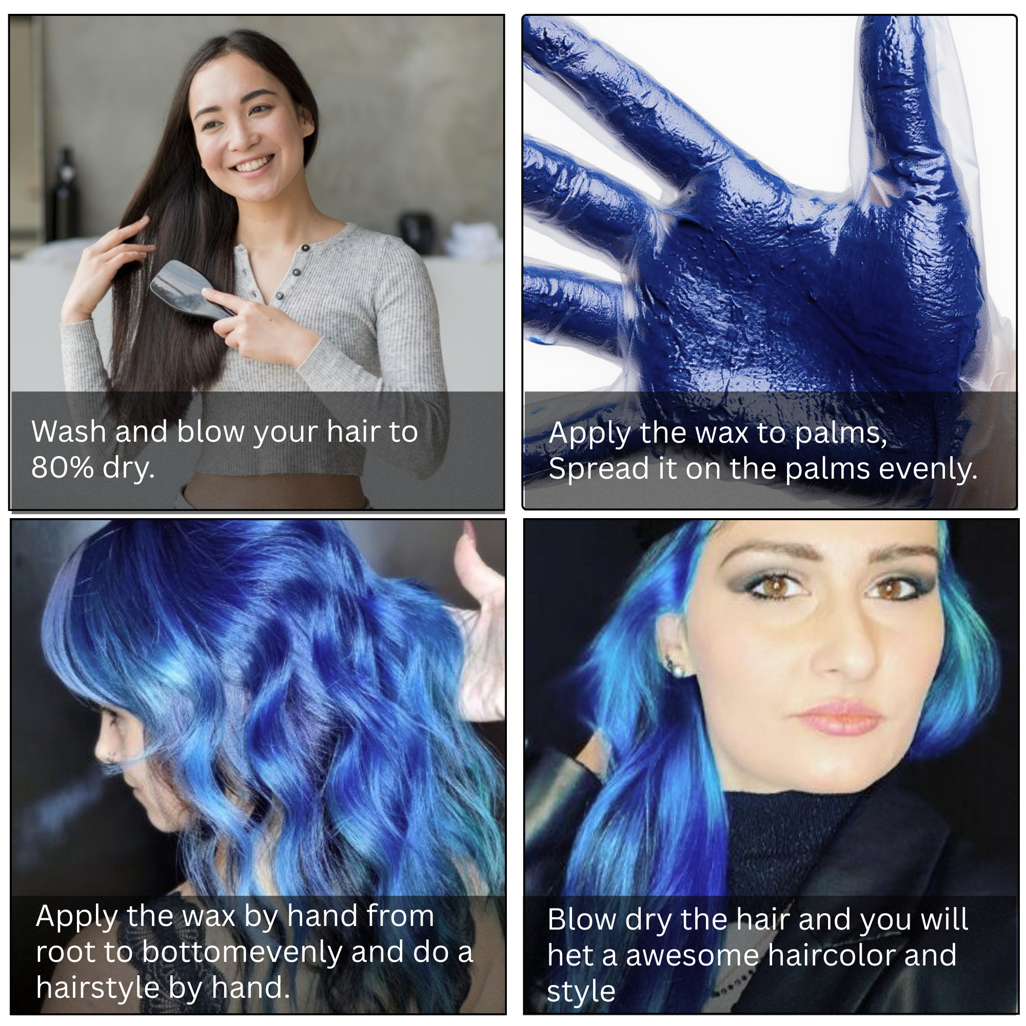 Blue Hair Coloring Wax - Image 4