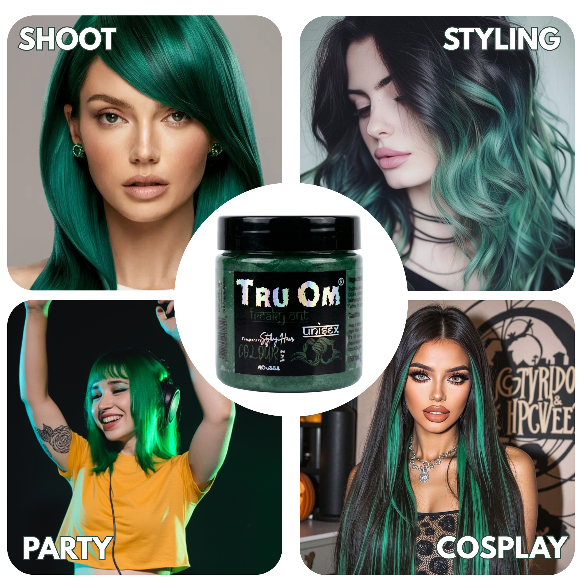 Dark Green Hair Coloring Wax - Image 6