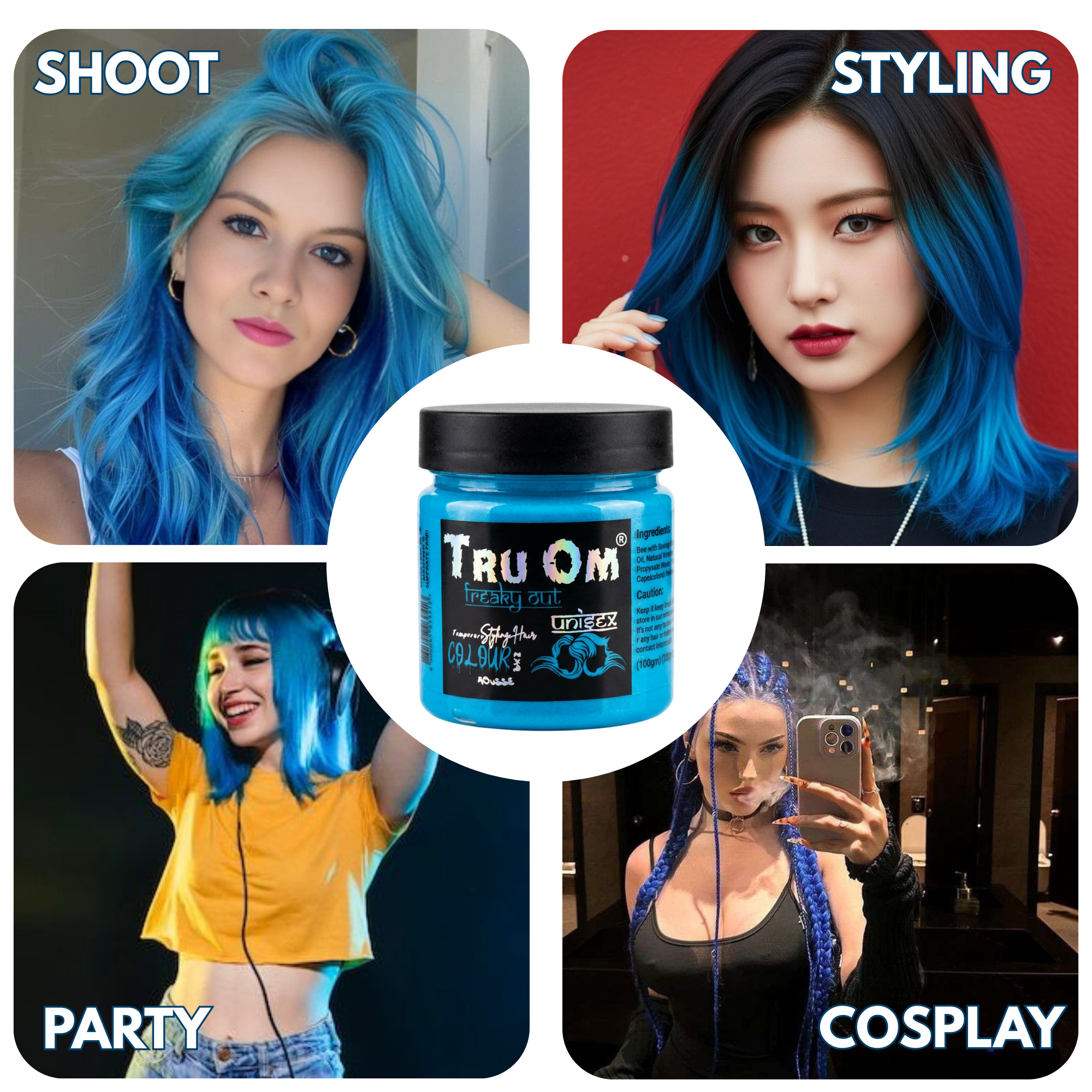 Sky Blue Hair Coloring Wax - Image 6