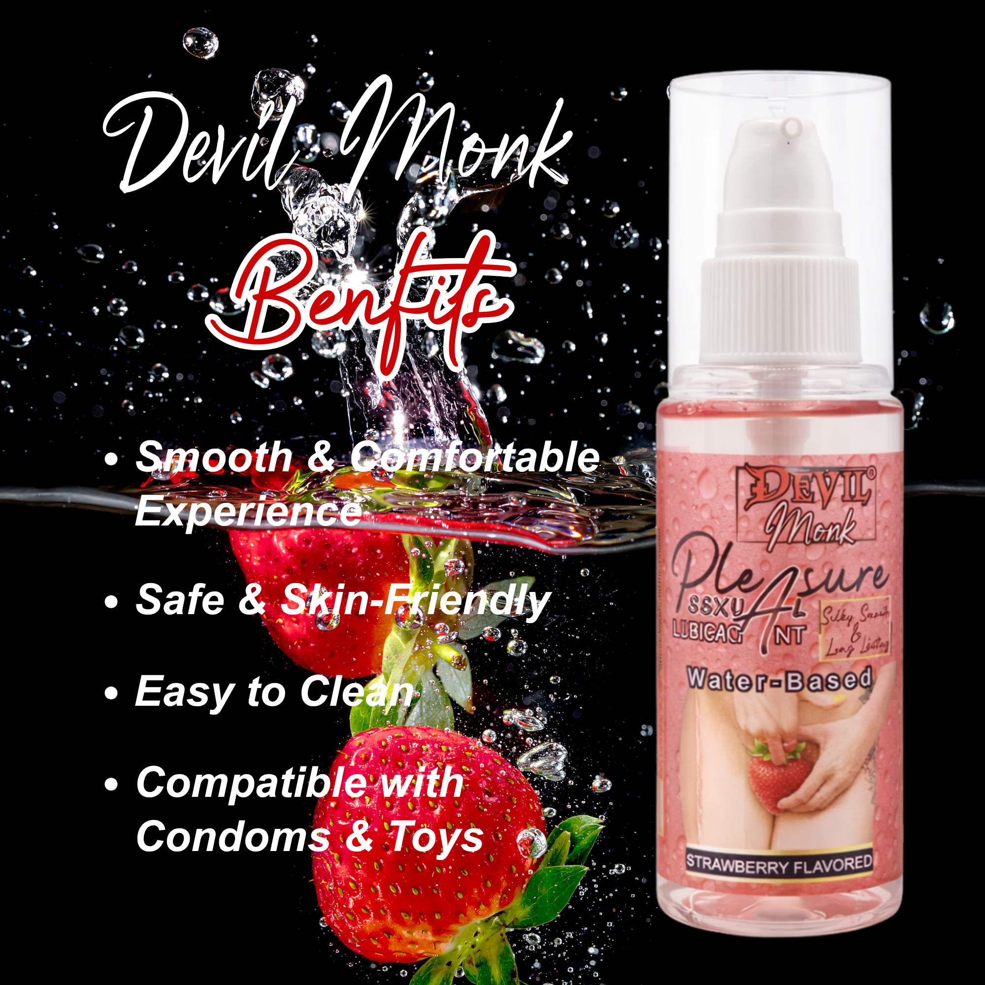 Devil Monk Strawberry Lube | Water-based Lubricant - Image 2