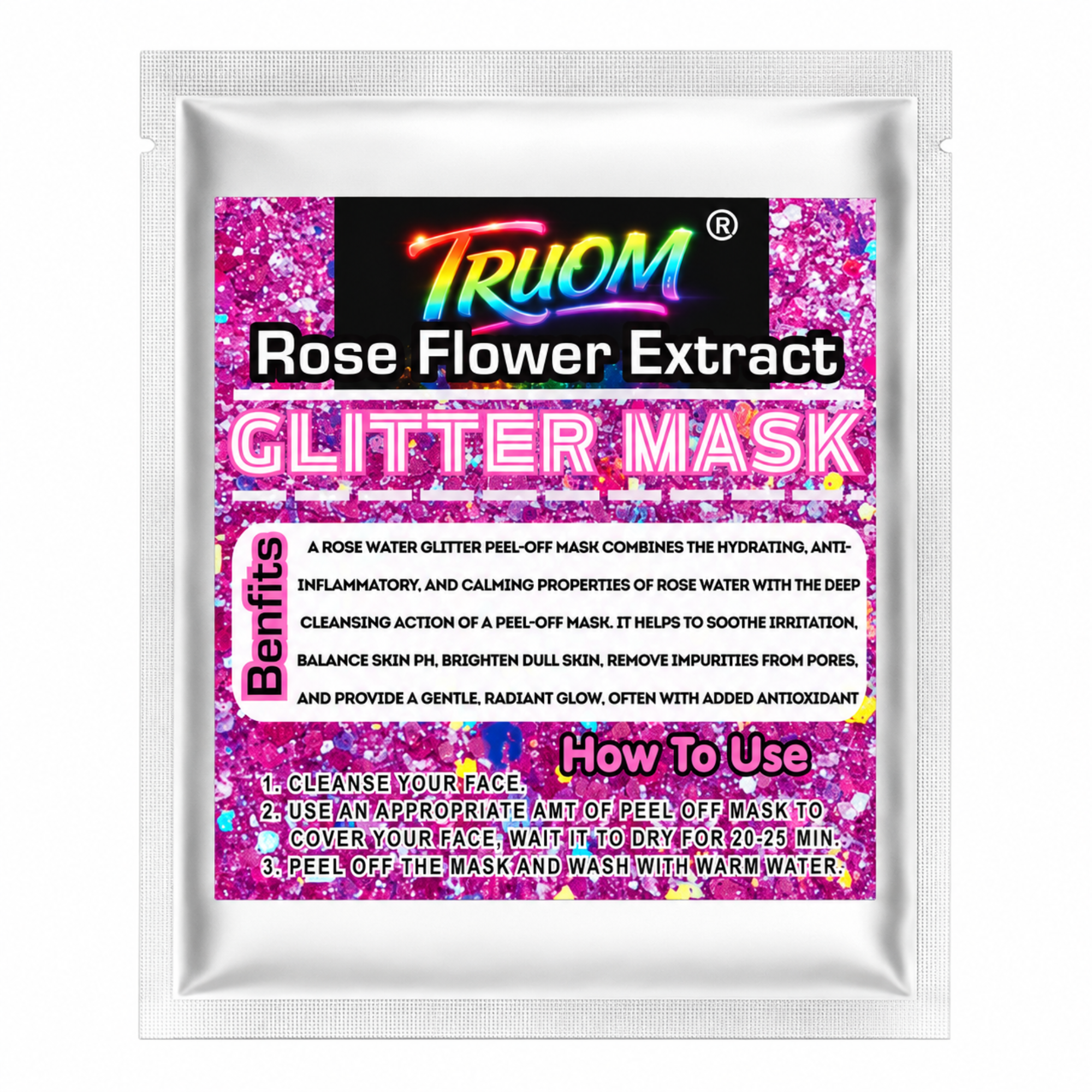 Rose Flower Extract Glitter Mask - Image 2