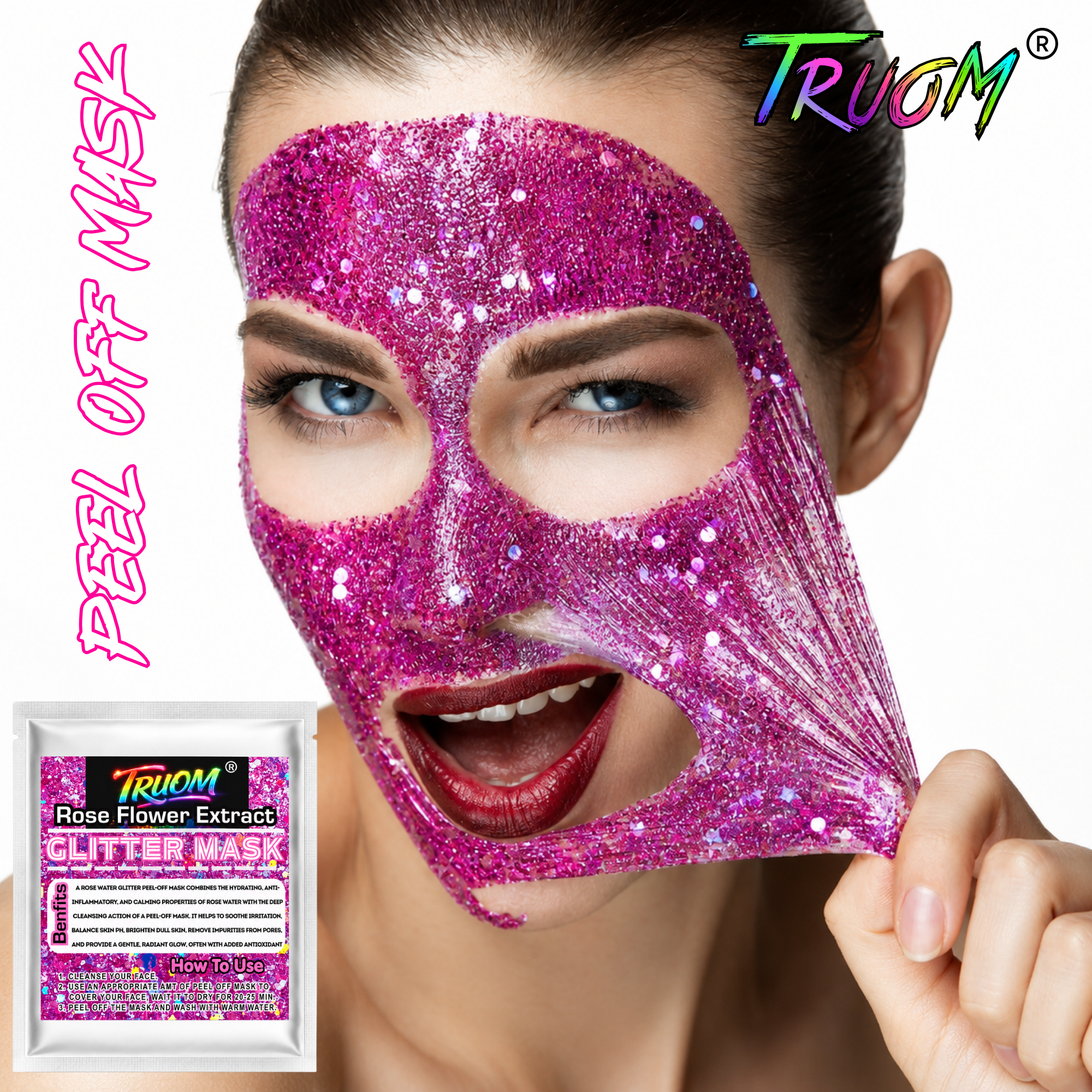 Rose Flower Extract Glitter Mask