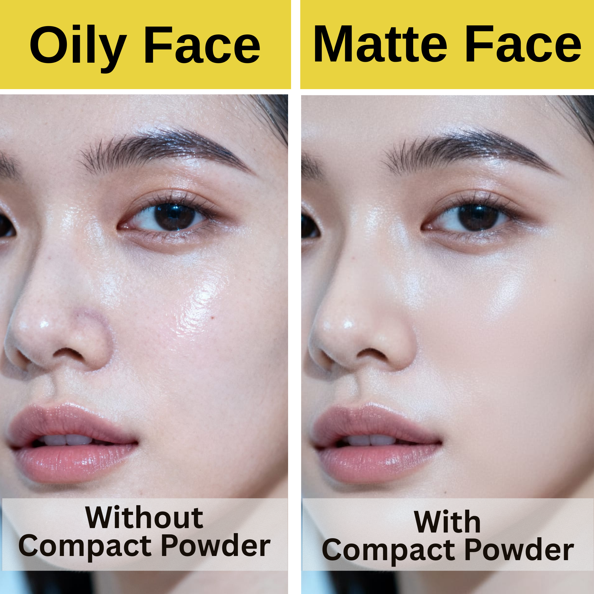 TRUOM Yellow Color Compact Powder 30g | Smooth Matte Finish & Oil Control - Image 2