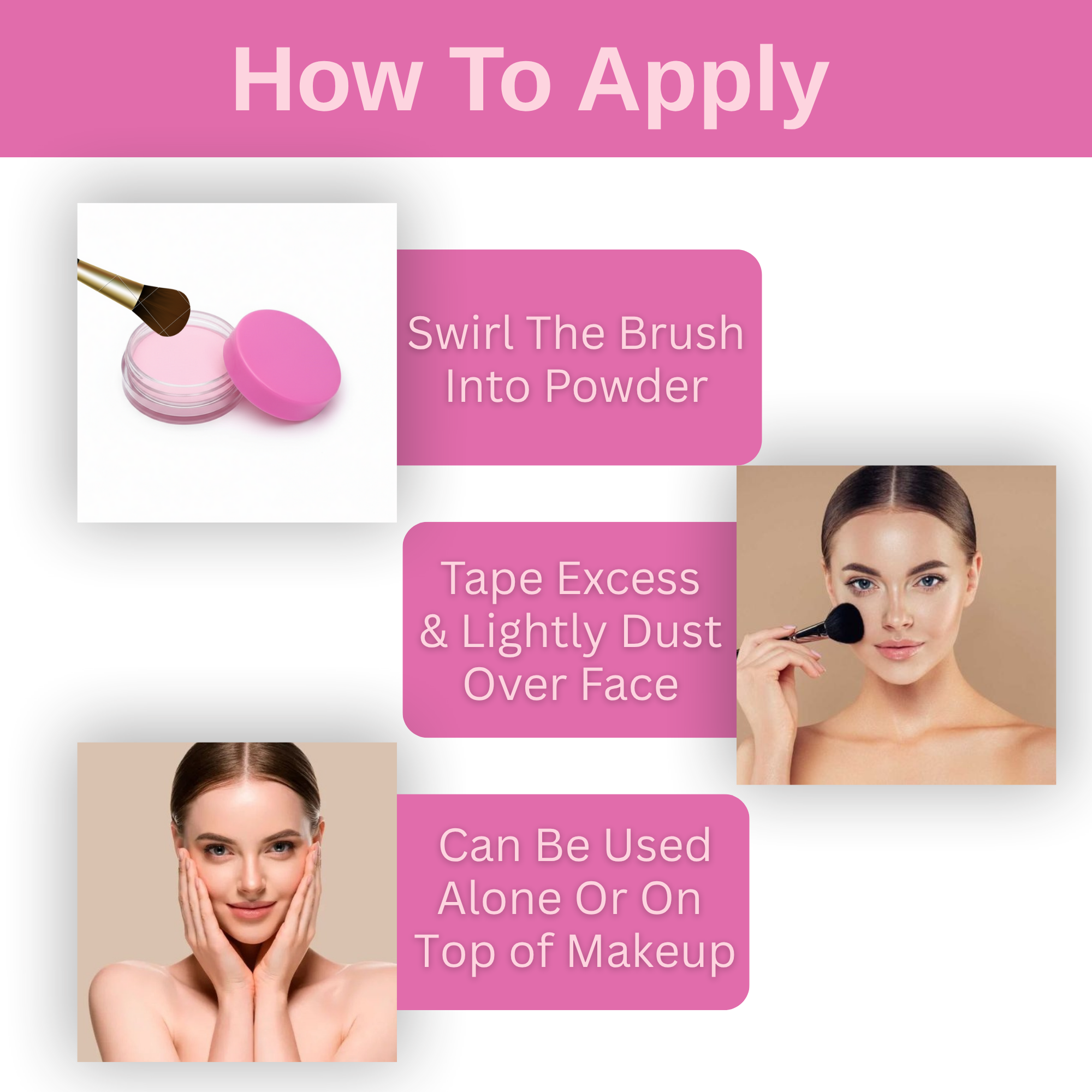 TRUOM Pink Color Compact Powder 30g | Smooth Matte Finish & Oil Control - Image 3