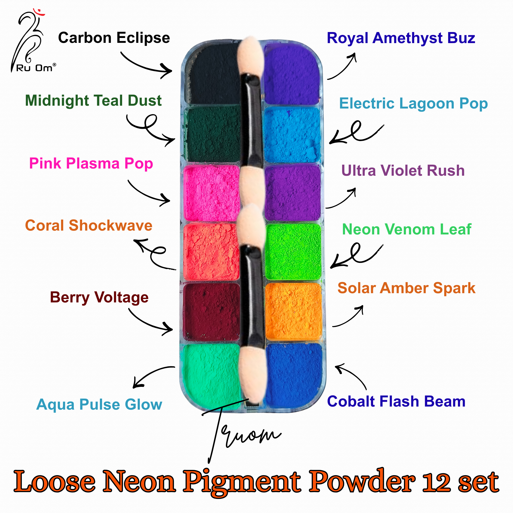Loose Neon Pigment Powder 12 set