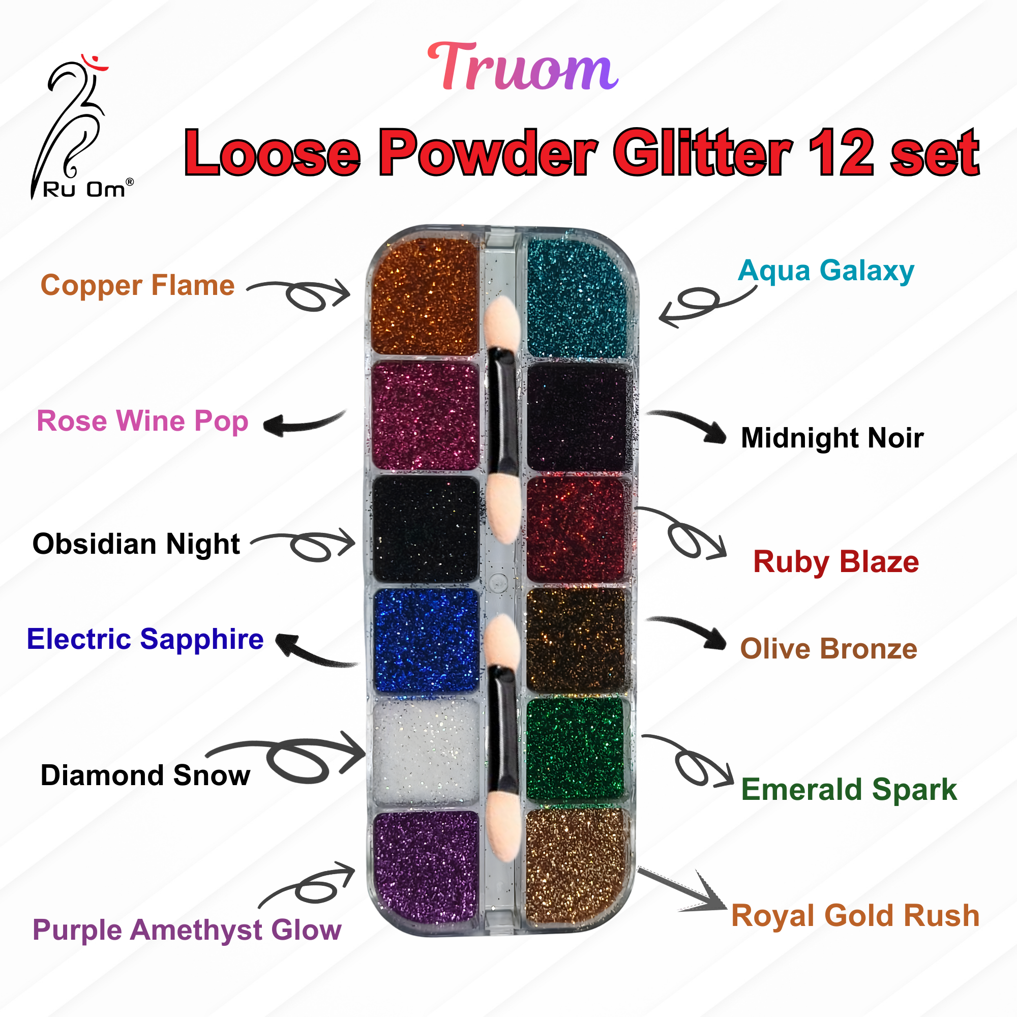 Loose Powder Glitter 12 set