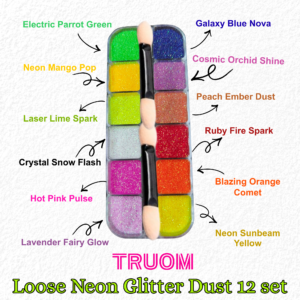Loose Powder Neon Glitter 12 set