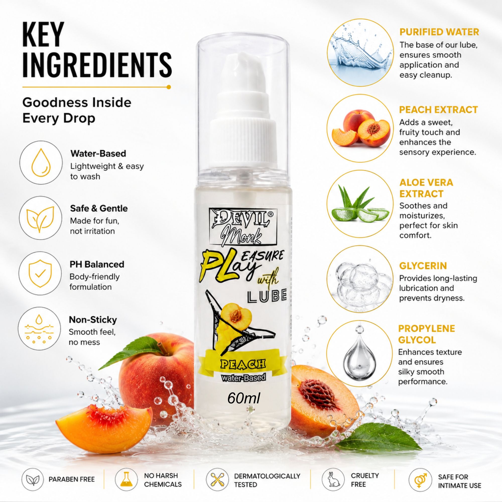 Devil Monk Peach Lube | Water-based Lubricant - Image 2