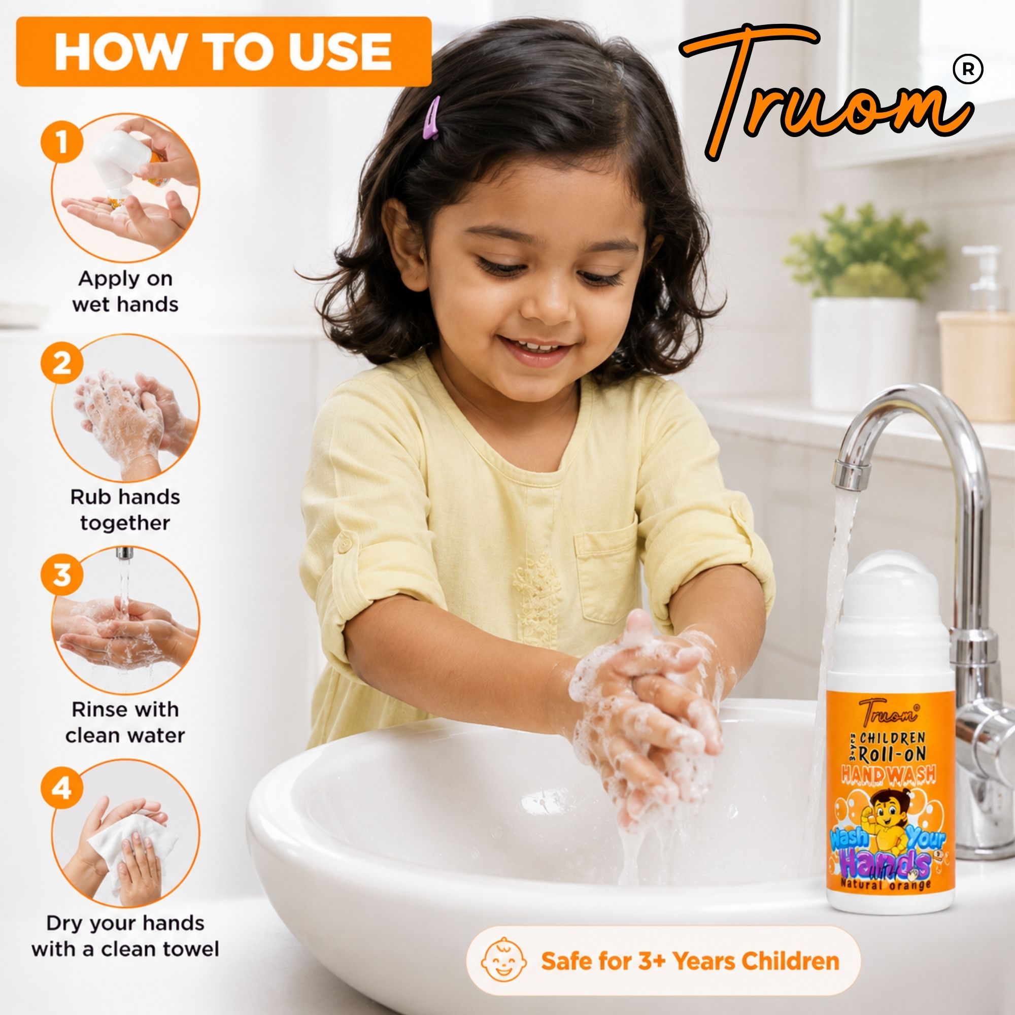 Children Roll-On Handwash Natural Orange - Image 3