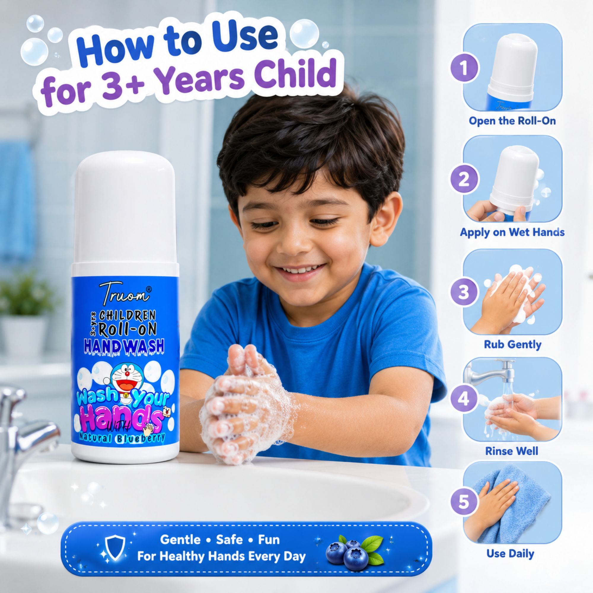 Children Roll-On Handwash Natural Blueberry - Image 4