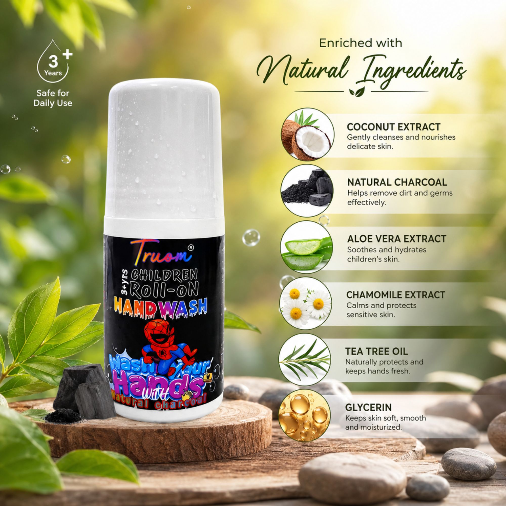 Children Roll-On Handwash Natural Charcoal - Image 2