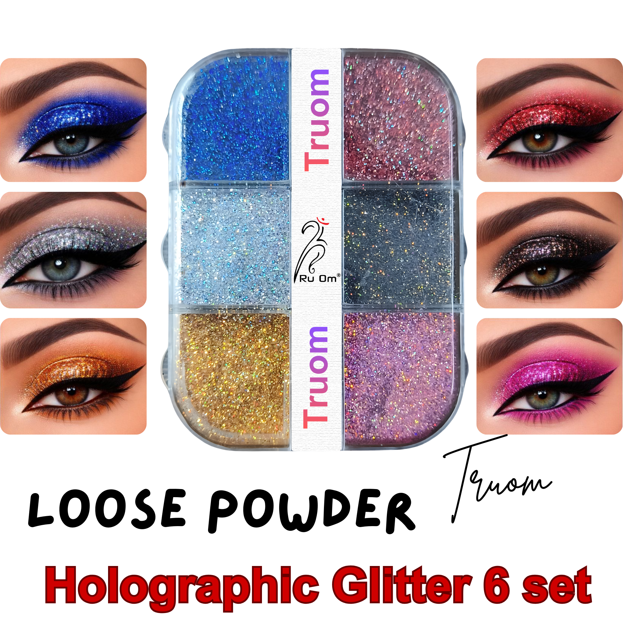 Loose Powder Holographic Glitter 6 set - Image 2