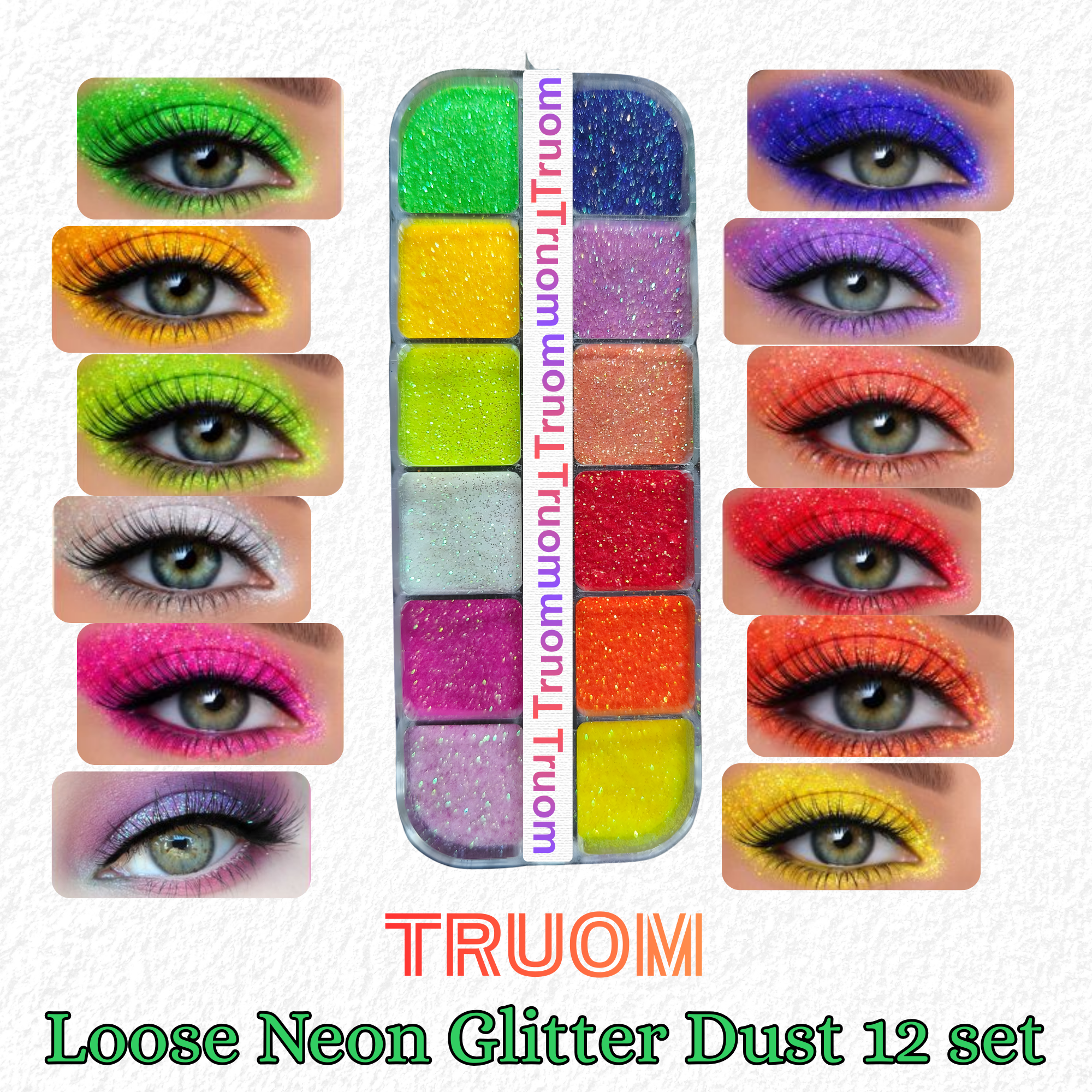 Loose Powder Neon Glitter 12 set - Image 2