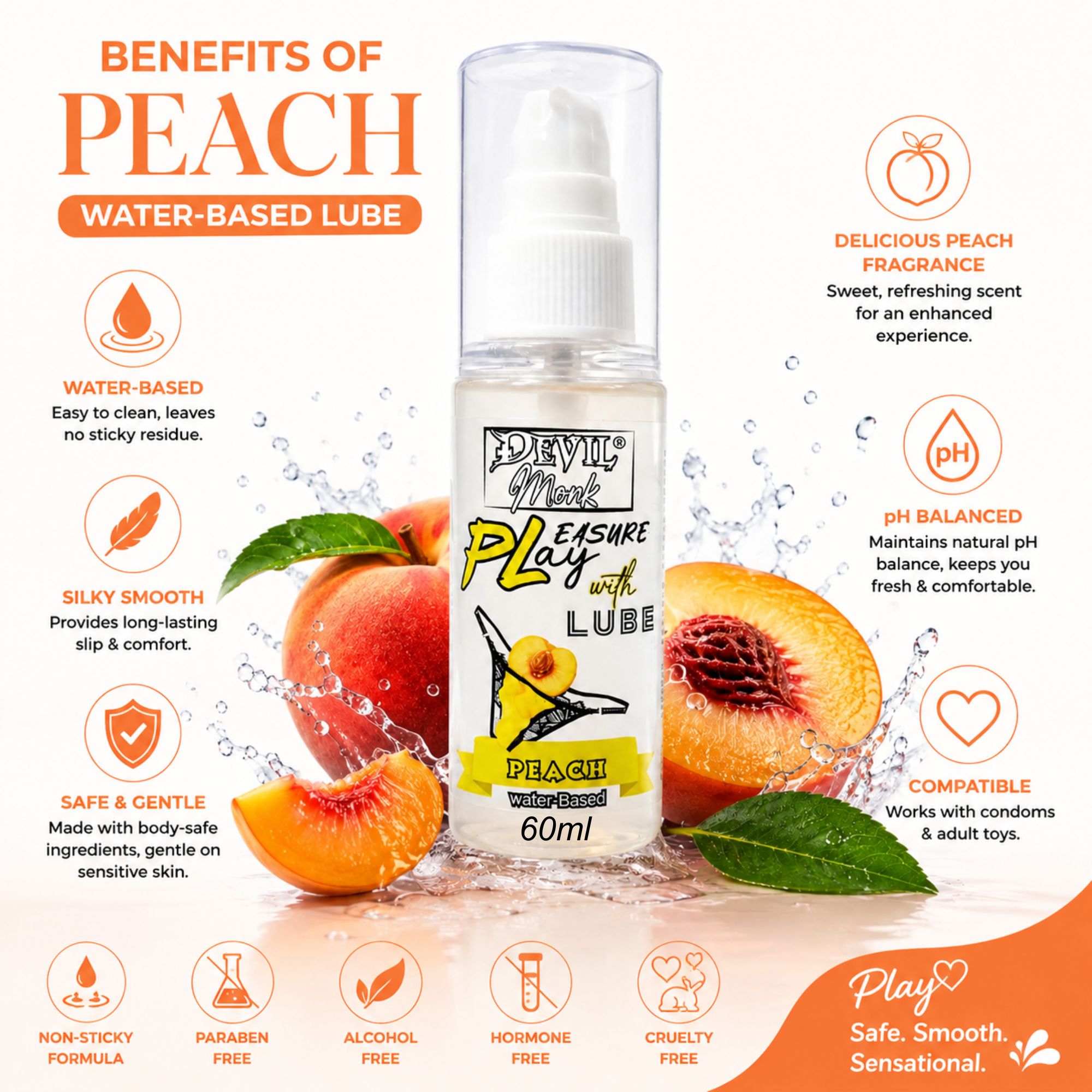 Devil Monk Peach Lube | Water-based Lubricant - Image 3