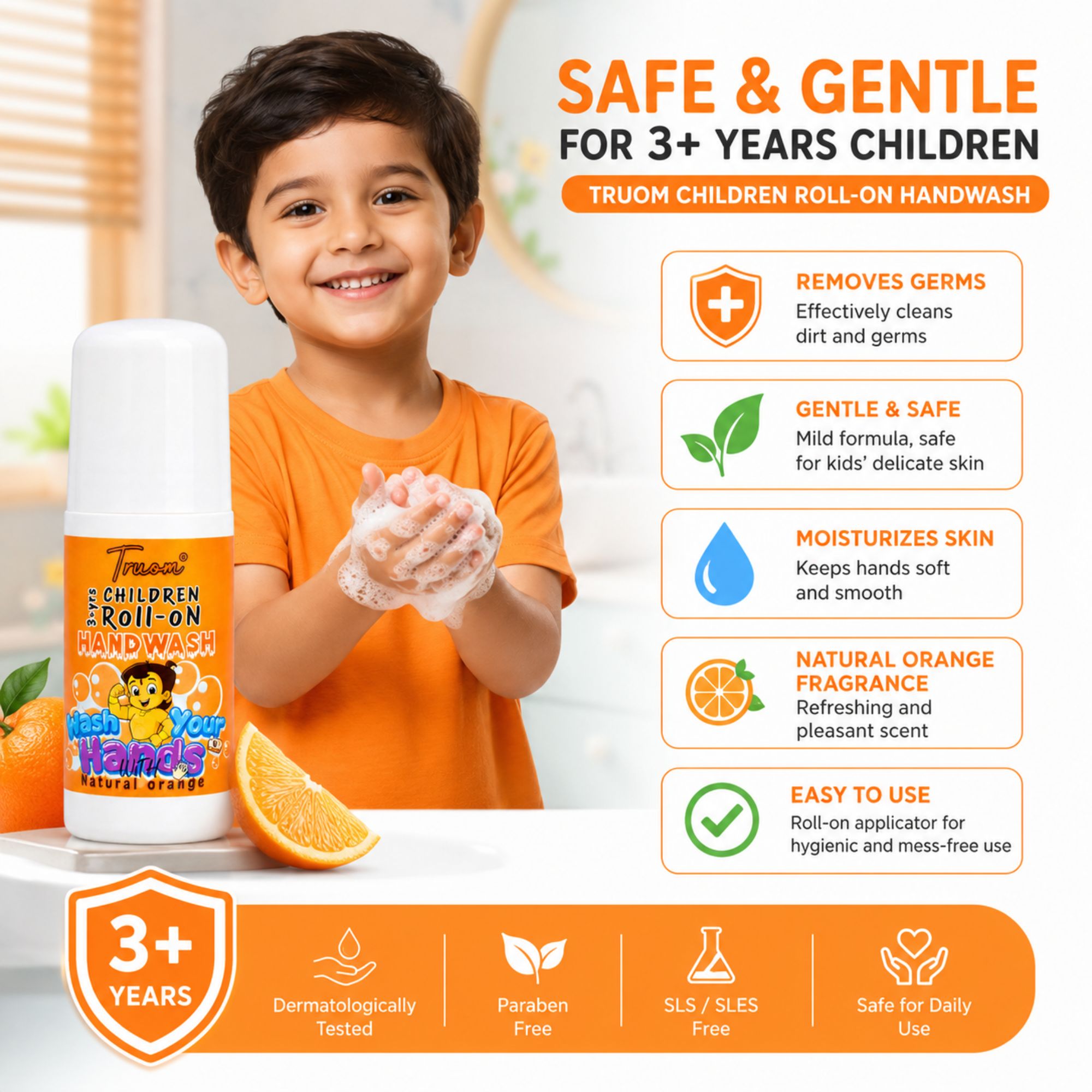 Children Roll-On Handwash Natural Orange - Image 4