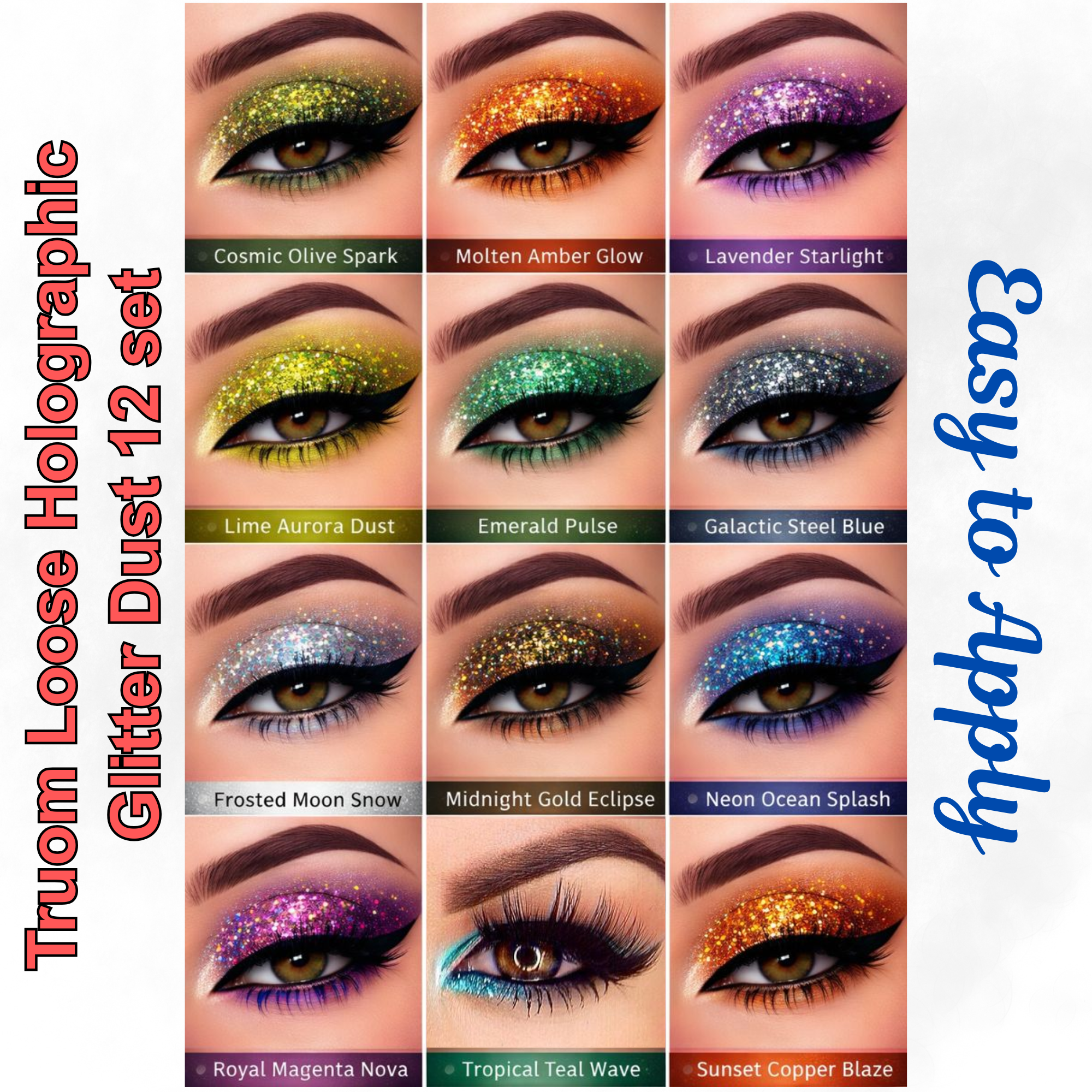 Loose Powder Holographic Glitter 12 set - Image 3