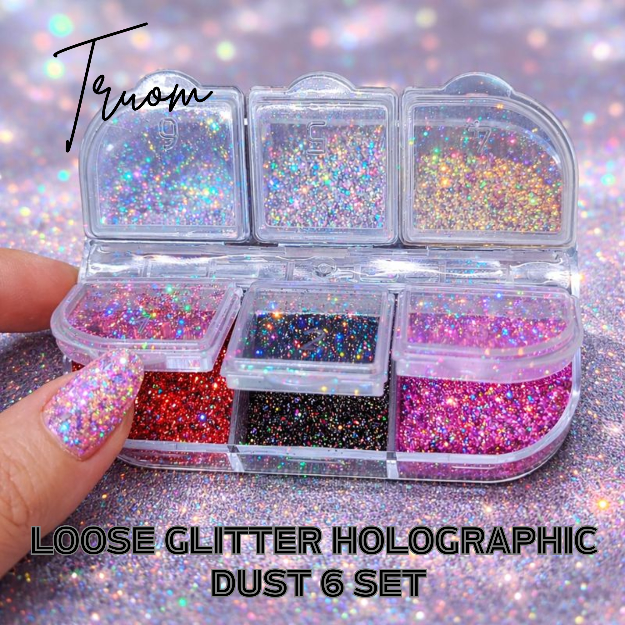 Loose Powder Holographic Glitter 6 set - Image 3