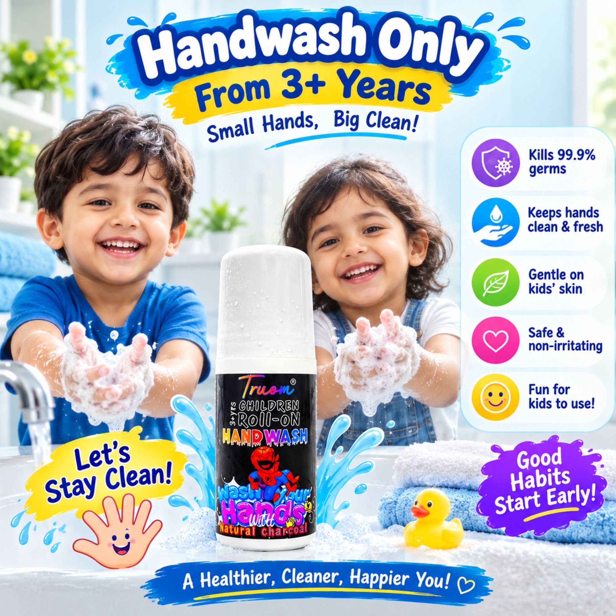 Children Roll-On Handwash Natural Charcoal - Image 4