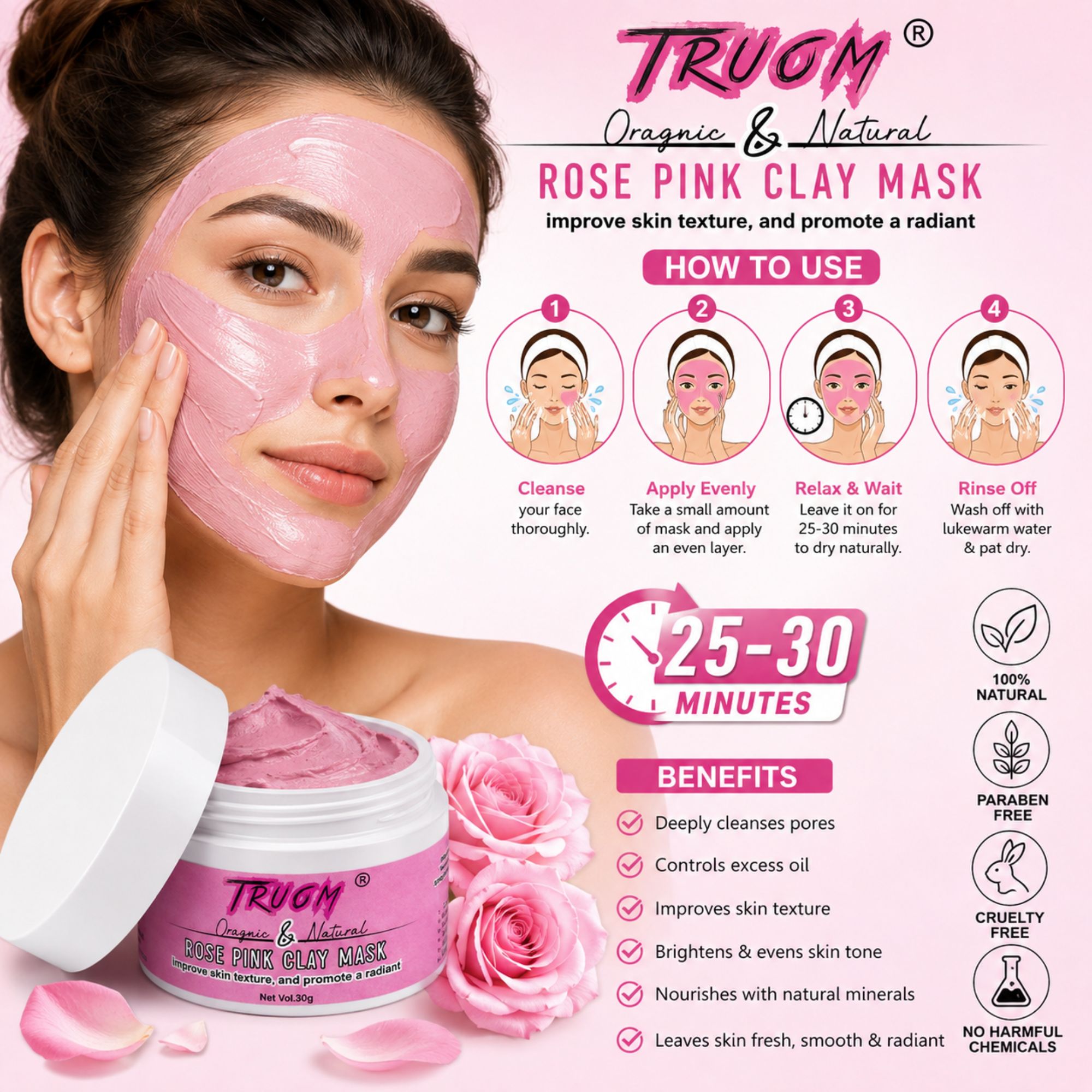 Rose Pink Clay Mask - Image 5