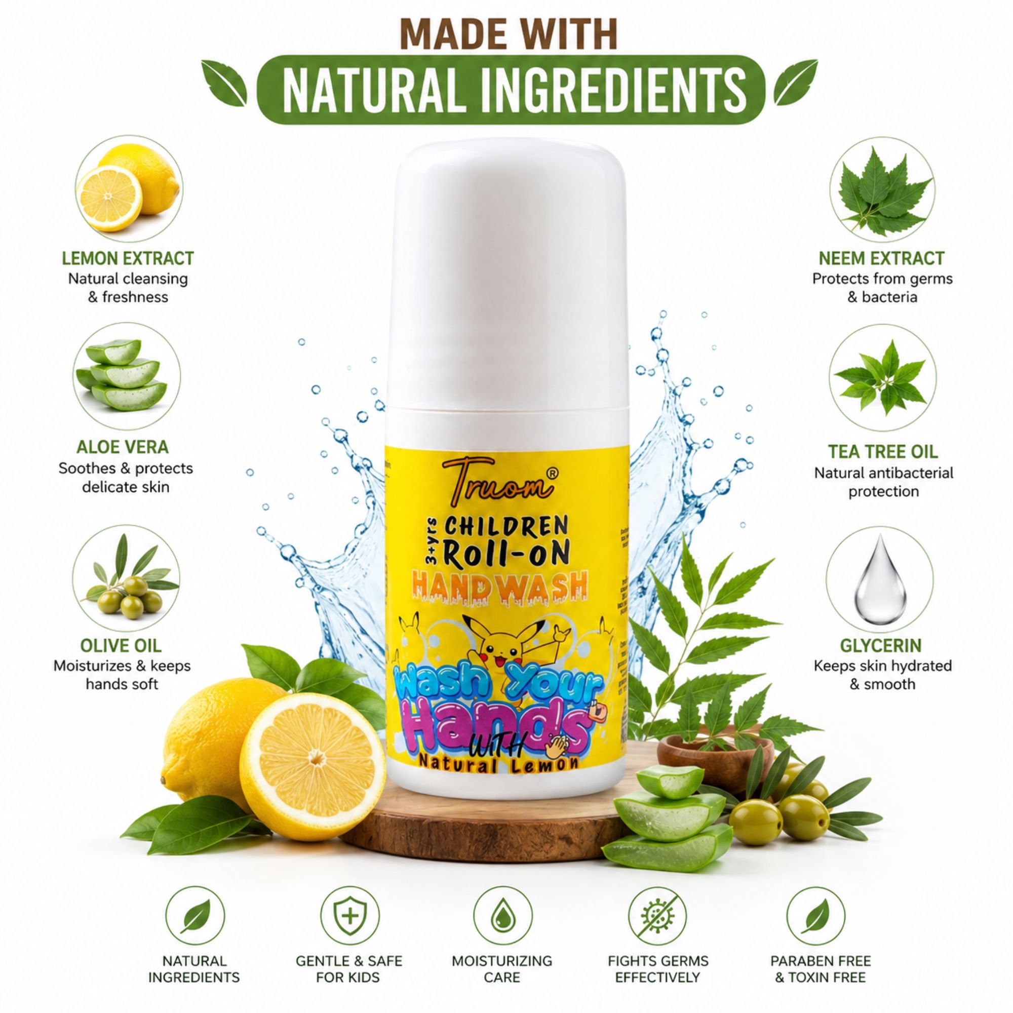 Children Roll-On Handwash Natural Lemon - Image 4