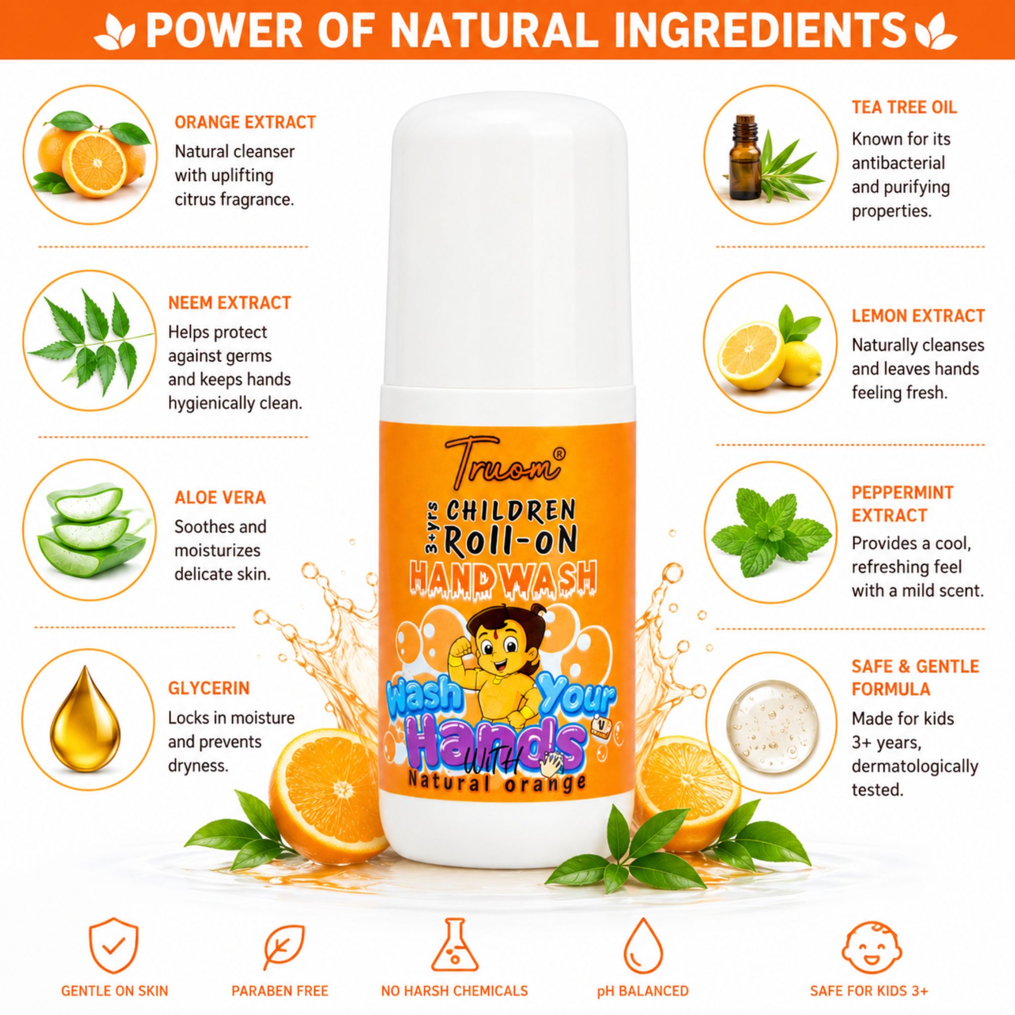 Children Roll-On Handwash Natural Orange - Image 5