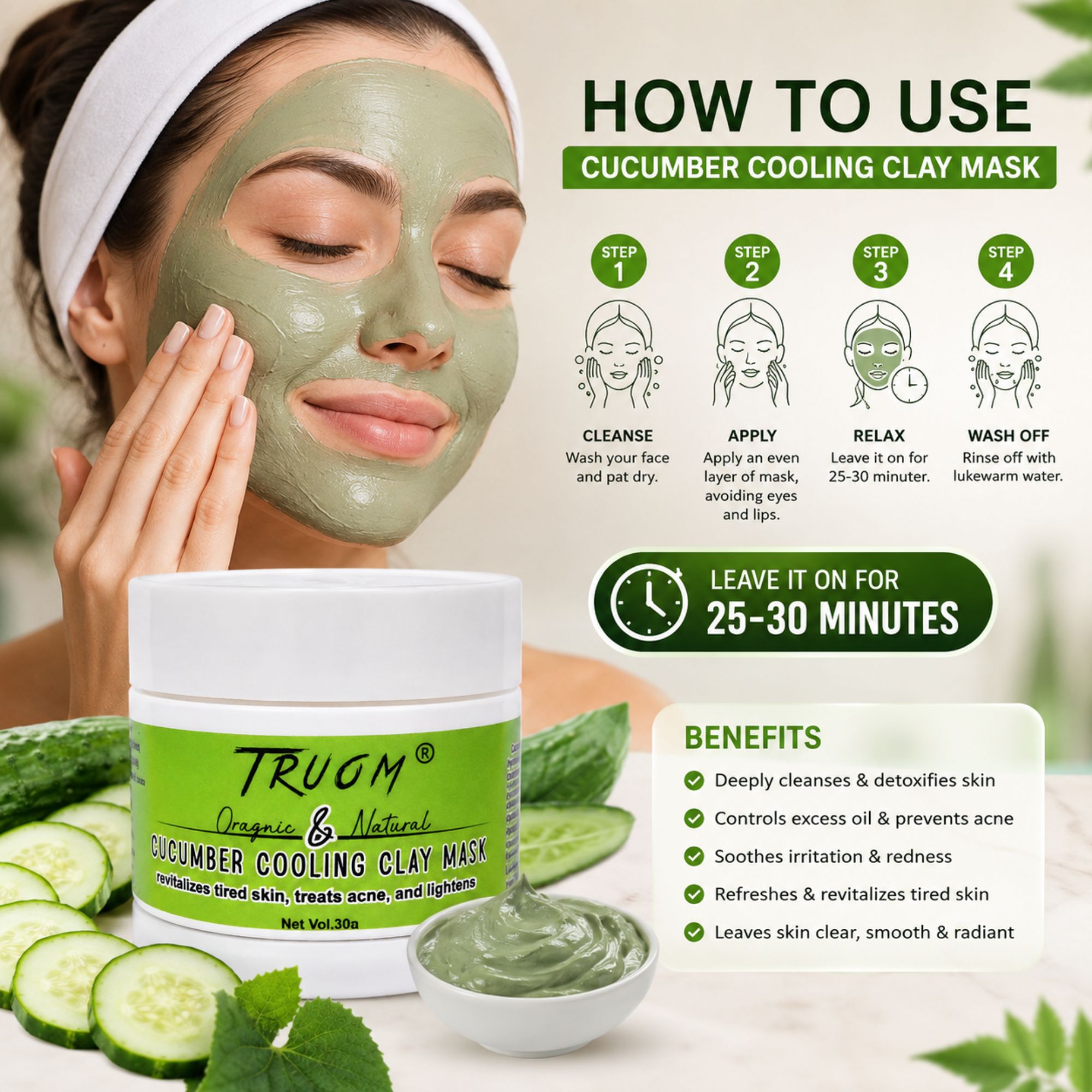 Cucumber Cooling Clay Mask - Image 6