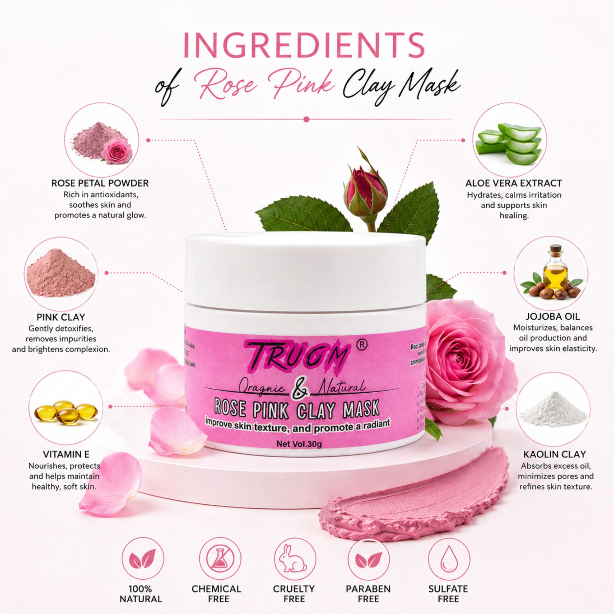 Rose Pink Clay Mask - Image 6