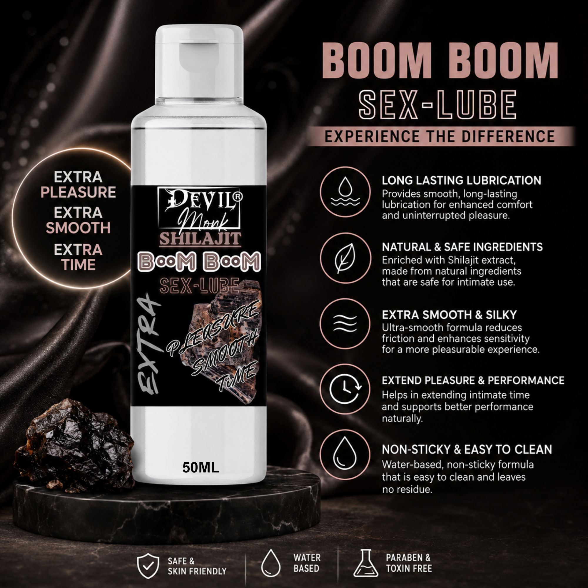 Devil Monk Shilajit Lube | Water-based Lubricant 50ML - Image 3