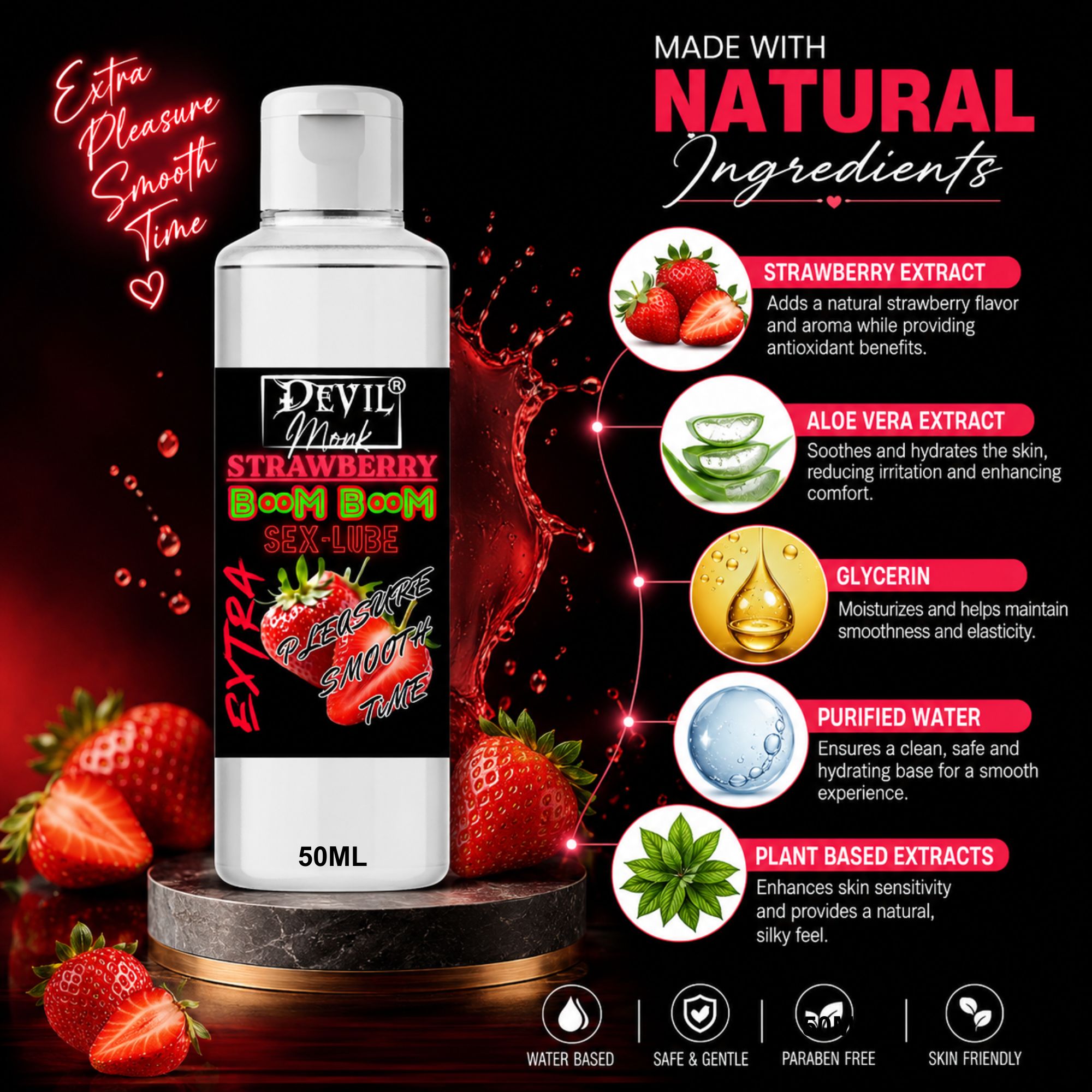 Devil Monk Strawberry Lube | Water-based Lubricant 50ML - Image 5
