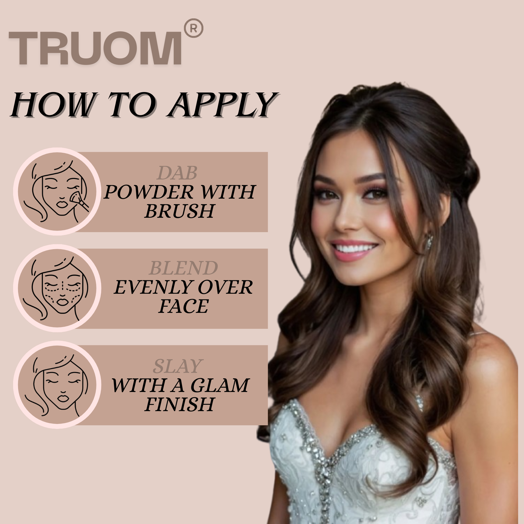 TRUOM Matte Loose Compact Face Powder โ Blend T0.3 Pastel Salmon - Image 3