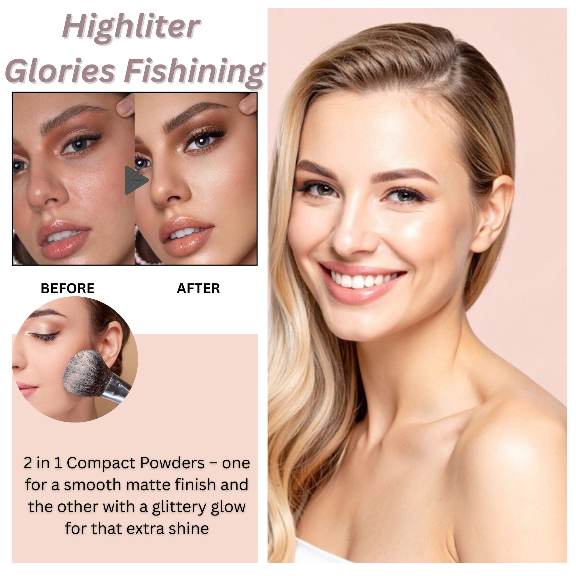 TRUOM Natural Nature Peach Face Powder โ Matte Finish Makeup Powder - Image 3