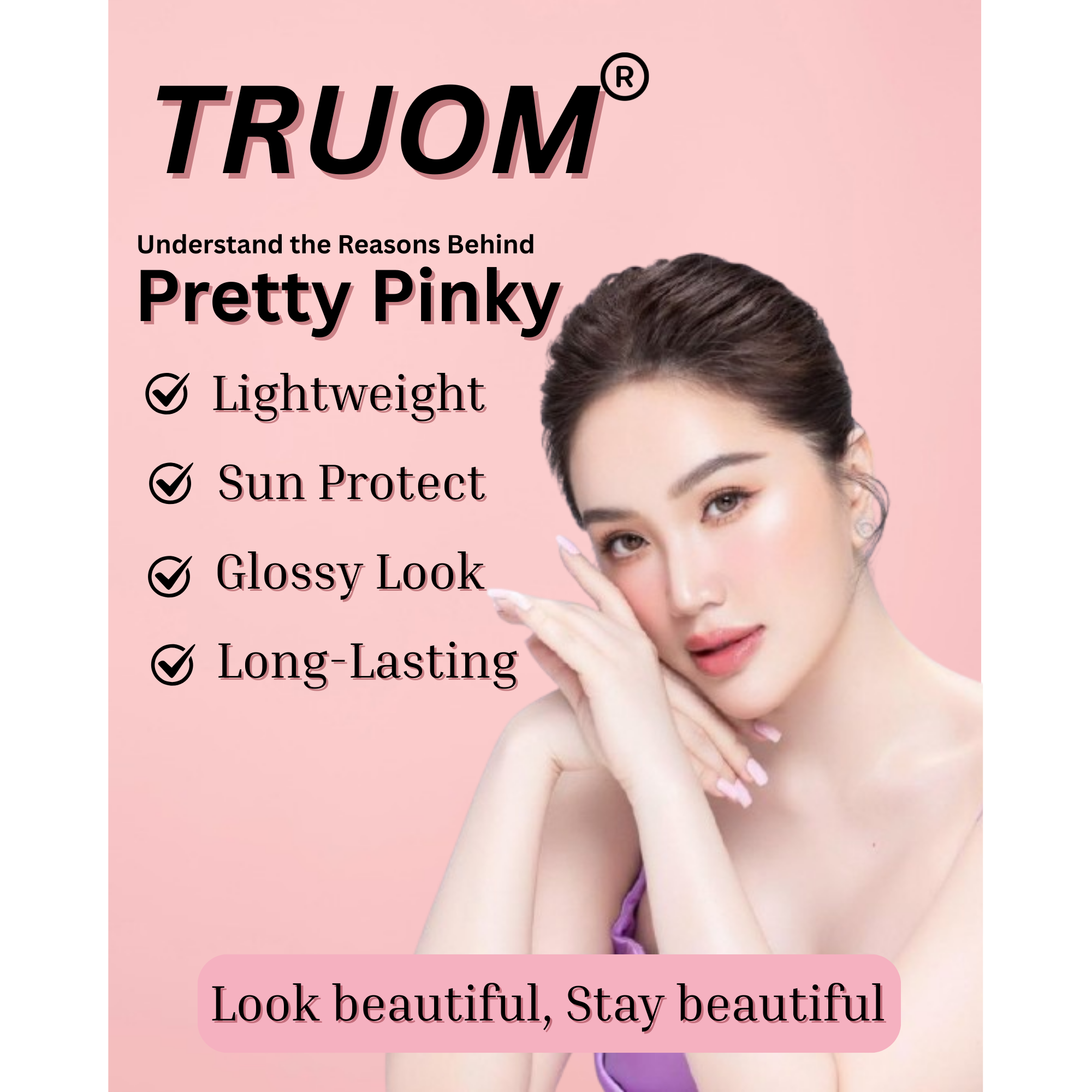 TRUOM Pretty Pinky Light Pink Face Powder โ Matte Finish Makeup Powder - Image 4