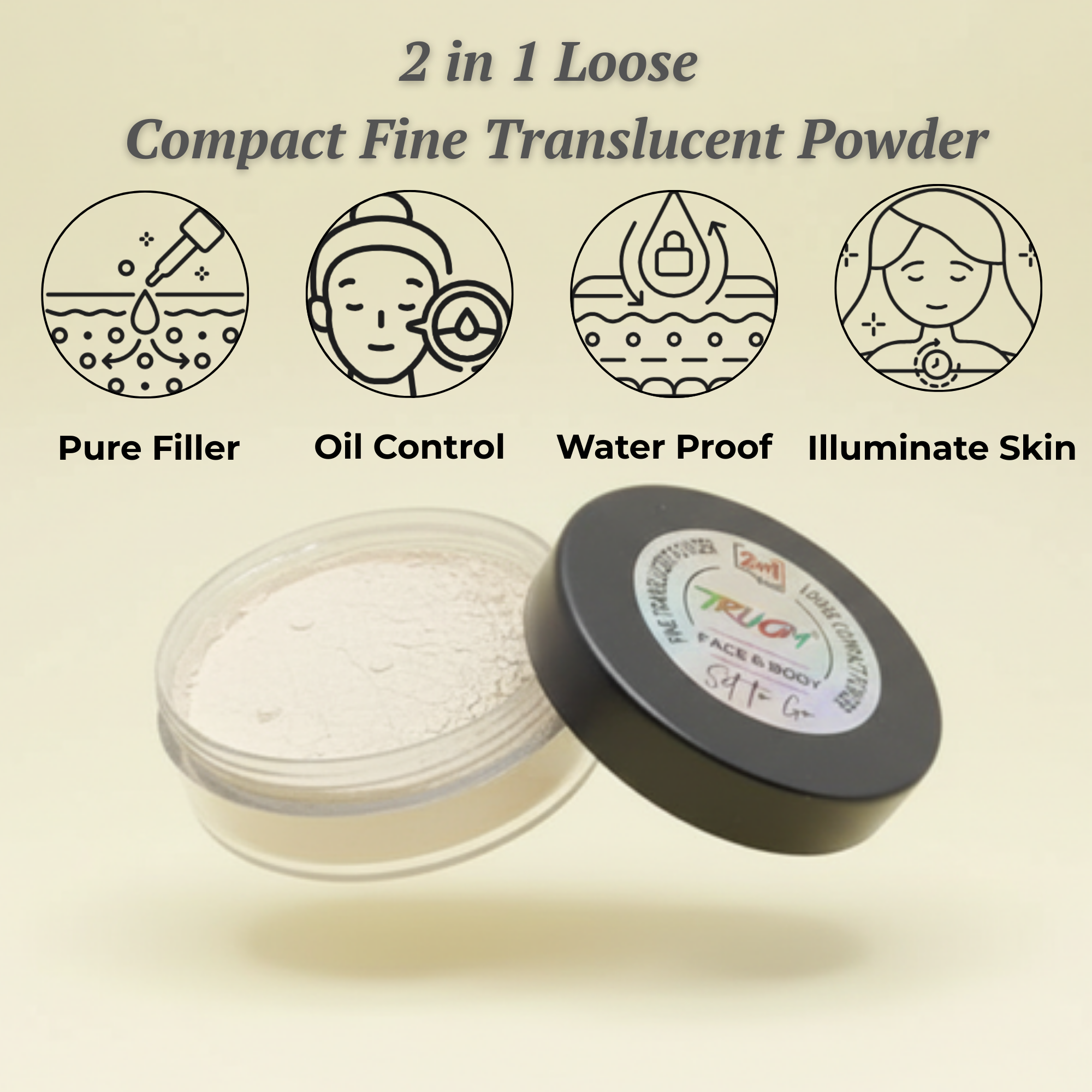 TRUOM Glame Glace โ Off White Face Powder | Smooth Matte Finish & Oil Control - Image 5