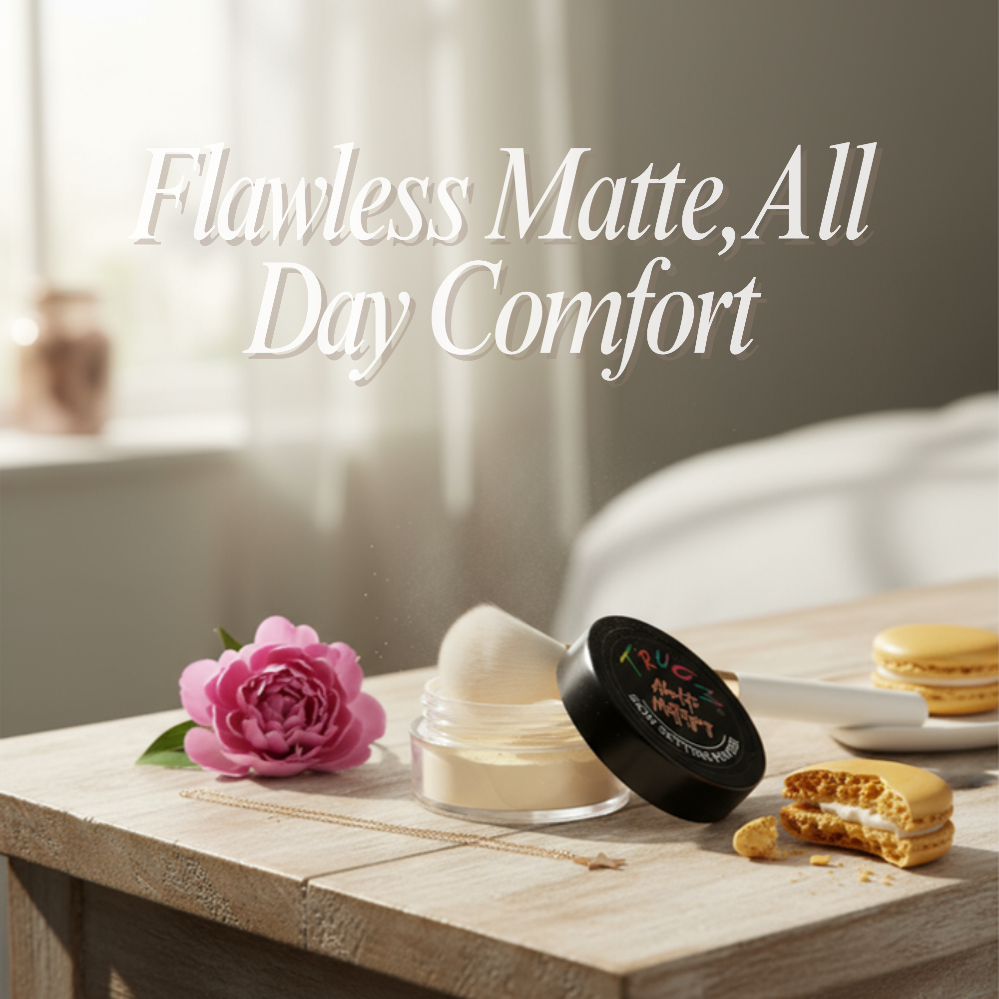 TRUOM Matte Loose Compact Face Powder โ Blend T0.5 Light Yellow - Image 5