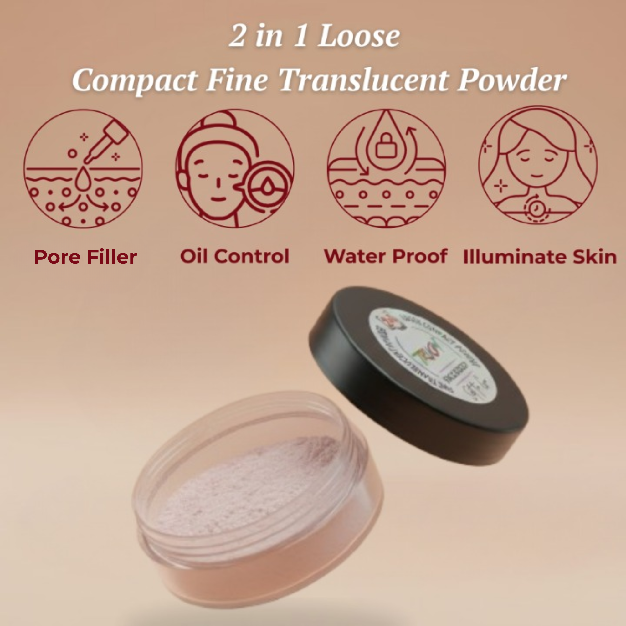 TRUOM Bold Babe โ Nude Beige 2-in-1 Compact Powder | Smooth Finish & Oil Control - Image 5