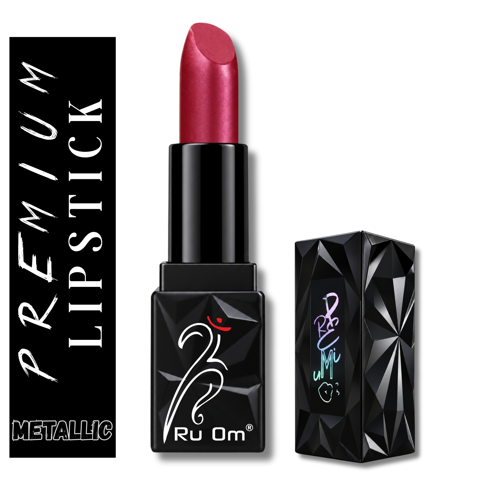 TRUOM Metallic Lipstick β Red Wine | Long-Lasting Metallic Finish Lip Color - Image 2