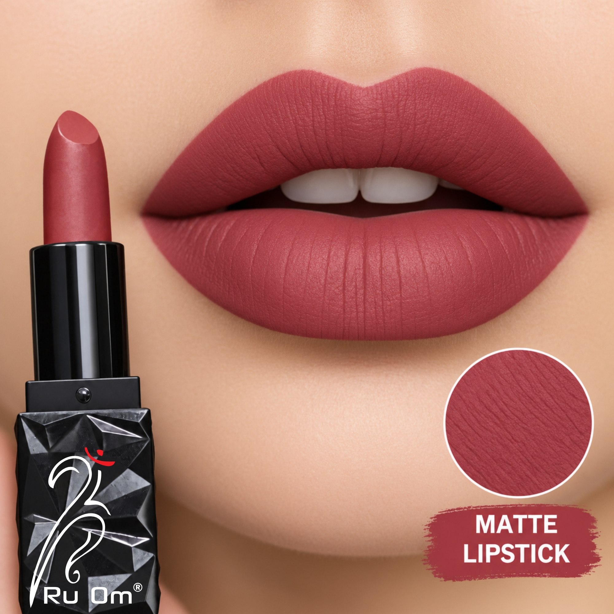 TRUOM Matte Lipstick – Classic Red | Long-Lasting Matte Finish Lip Color - Image 3