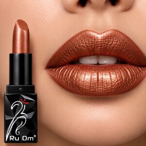 TRUOM Metallic Lipstick – Brown | Long-Lasting Metallic Finish Lip Color