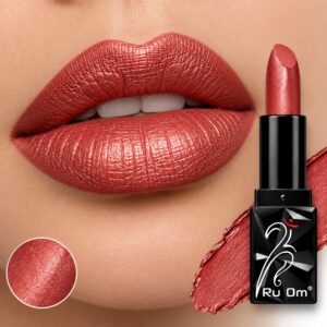 TRUOM Metallic Lipstick – Red | Long-Lasting Metallic Finish Lip Color