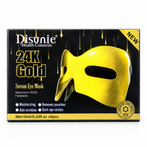 Disunie 24K Gold Serum Eye Mask – Hyaluronic Acid & Fullerene, 8 Pcs