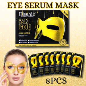 Disunie 24K Gold Serum Eye Mask – Hyaluronic Acid & Fullerene, 8 Pcs
