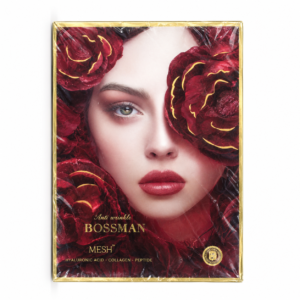 BOSSman Anti-Wrinkle Red Rose Face Mask – Hyaluronic Acid, Collagen & Peptide Mesh Mask