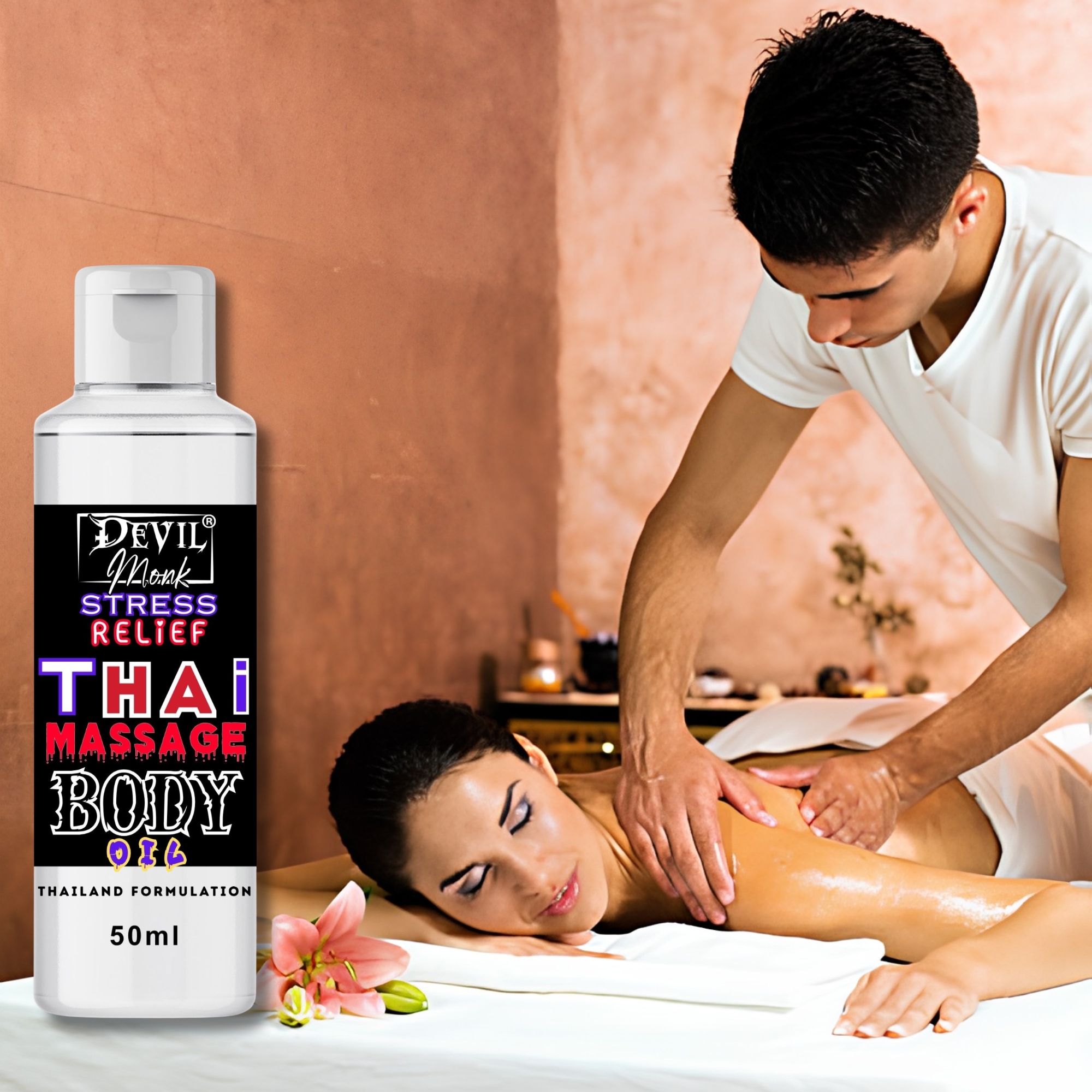 TRUOM Thai Body Massage Oil 50ml | Stress Relief & Relaxing Massage Oil for Men & Women - Image 5