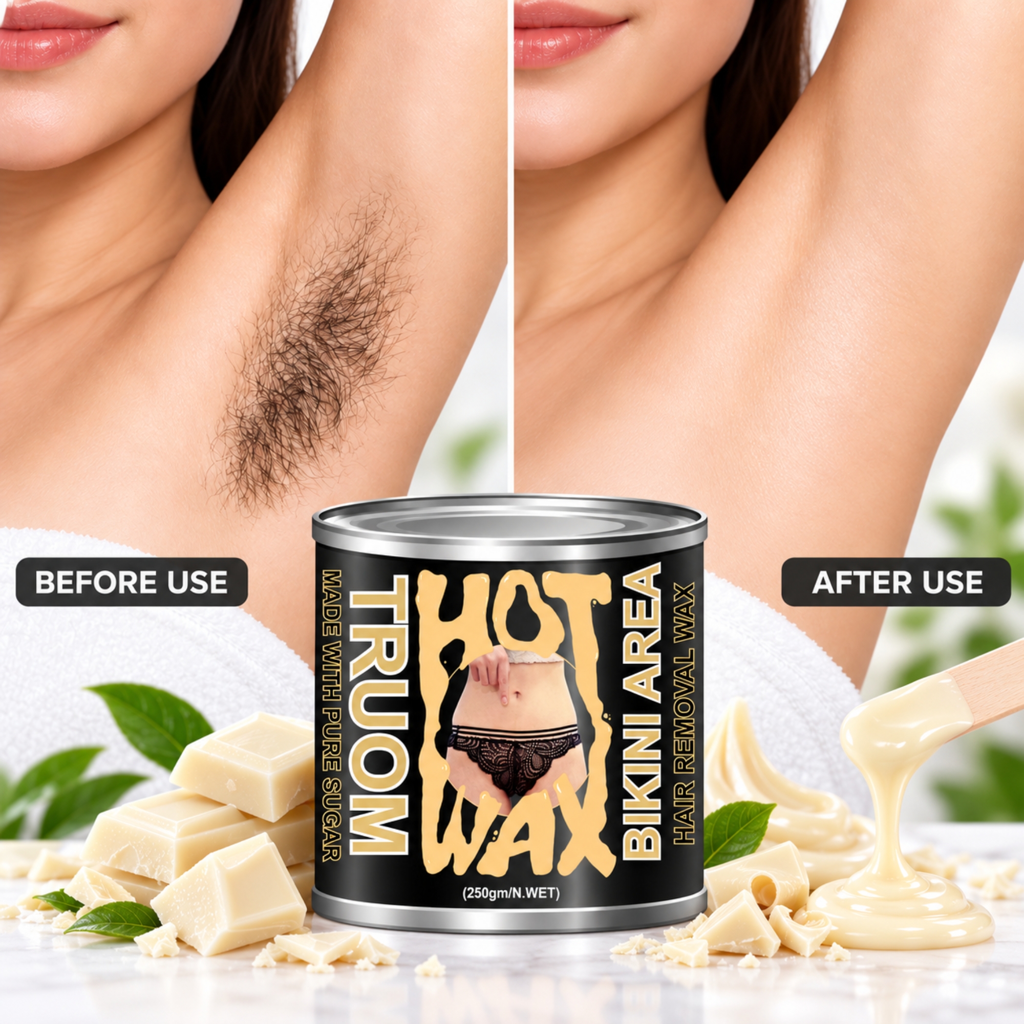TRUOM White Chocolate Wax 250g | Professional Hair Removal Wax for Smooth & Clean Skin - Image 4